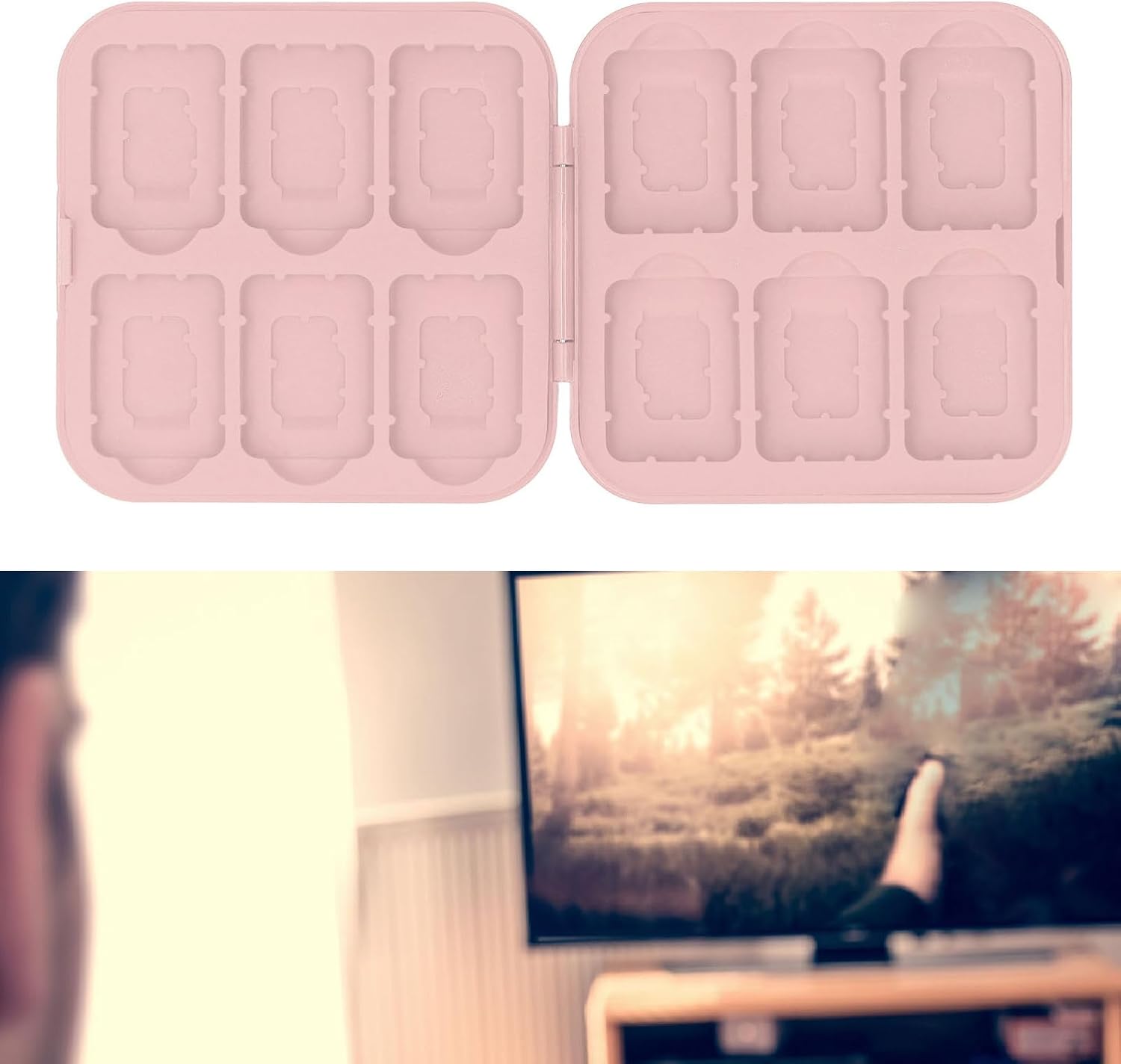 Game Card Storage Case Large Capacity Portable Lightweight Holder for SDHC Memory Cards Pink Protective Travel Organizer