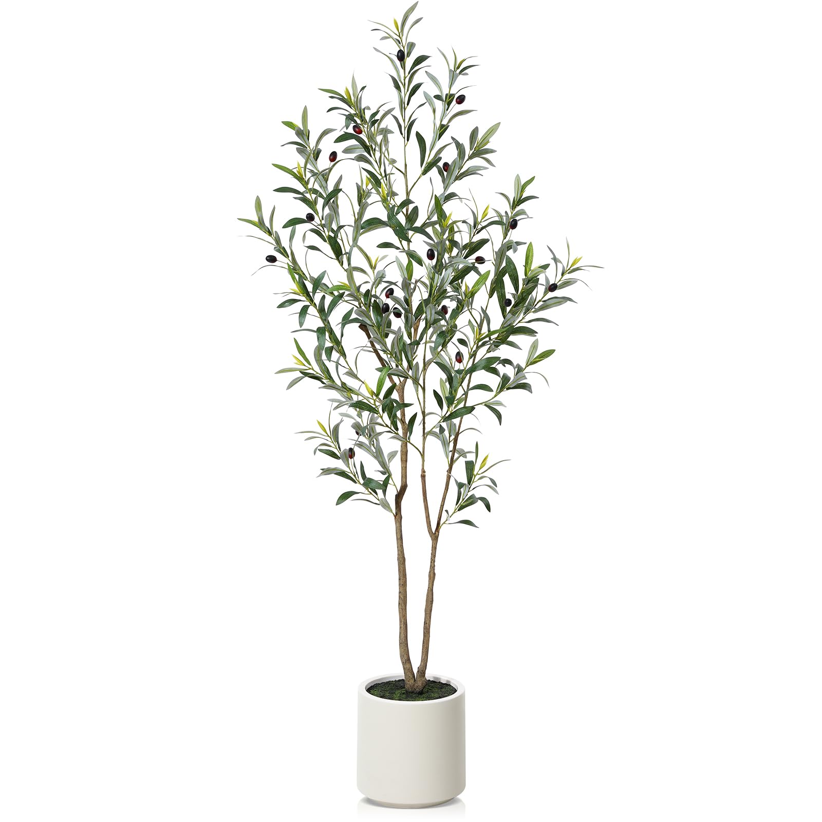CROSOFMI Artificial Olive Tree 150 cm Large Artificial Plants Indoor in Plastic Pot Tall Fake Plants for Indoors Living Room Decor (1 Pack)