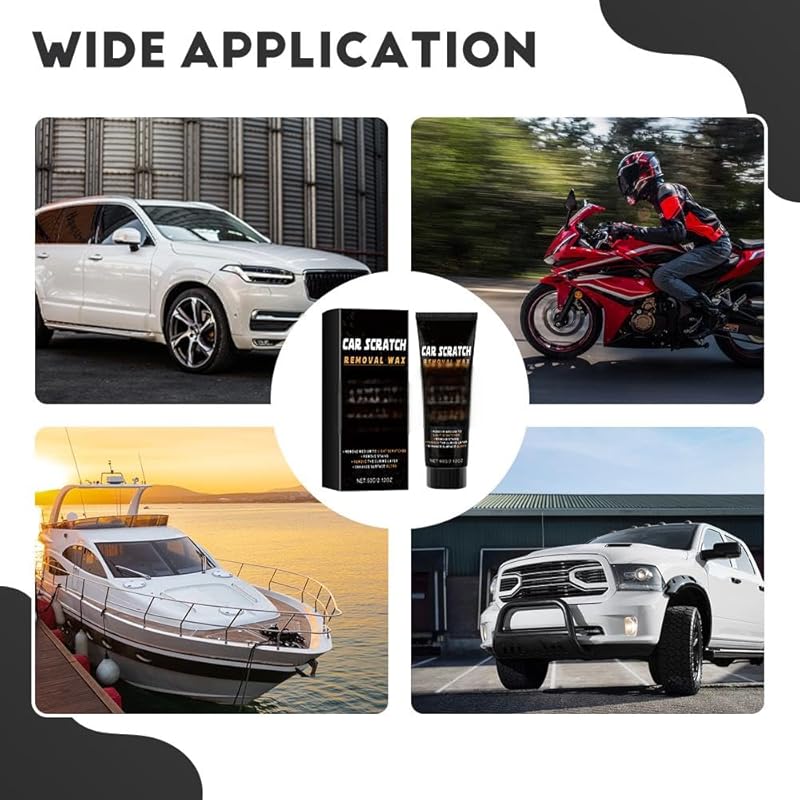 Car Scratch Repair Wax, 2026 New Universal Scratch Remover Wax for Vehicles Polishing for Deep Scratches with Sponge and Cloth for Scratch Paint Care (1)