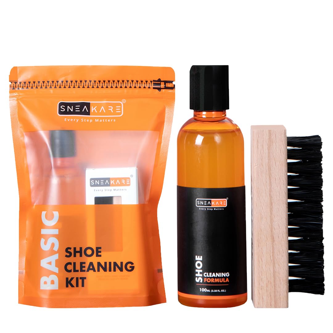 SNEAKARE Basic Shoe Cleaning Kit 100 ml Shoe Cleaner & 1 Medium Bristle Shoe Cleaner Brush, White Shoe Cleaning Kit, Shoe Cleaner Kit For Sneakers, Sports Shoe Cleaner Foam Spray (B0BZCPRD7G) Amazon Price History, Amazon Price Tracker
