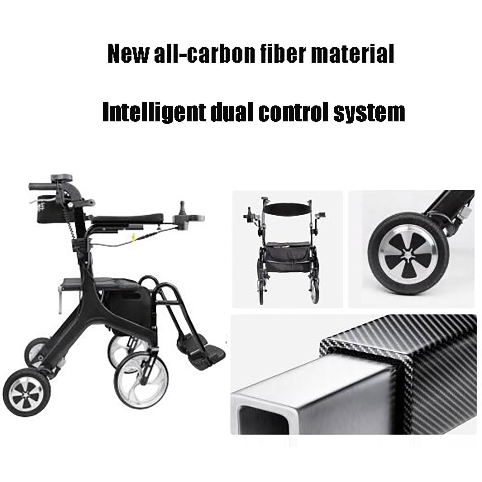Rollator elettrico di azionamento del deambulatore di potere, carrello elettrico pieghevole della sedia a rotelle anziana della sedia a rotelle leggera della batteria del litio per l'anziano