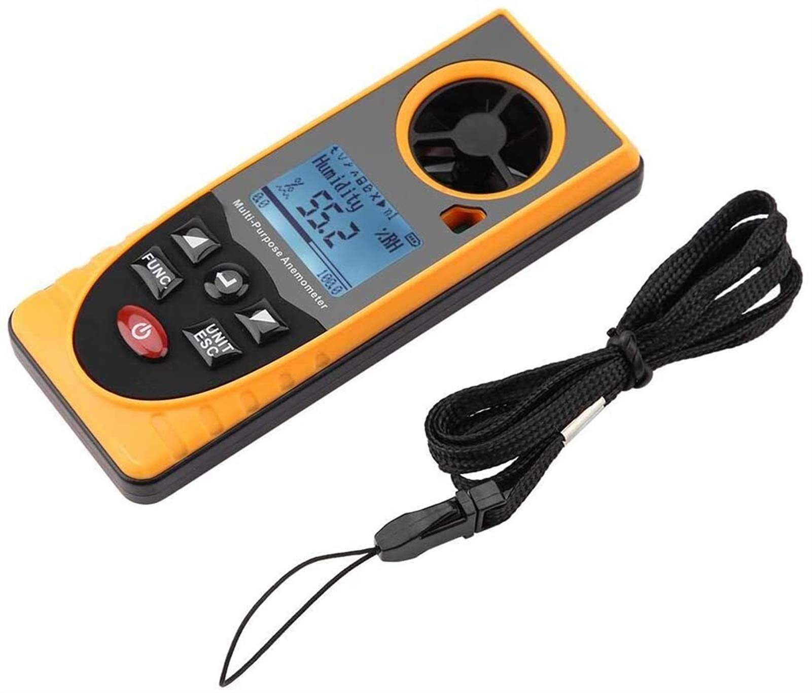 WJJ Medidor de Velocidad del Viento con anemómetro Digital for medir la Velocidad del Viento, la Temperatura multifunción de la Temperatura de la Temperatura con la luz de Fondo