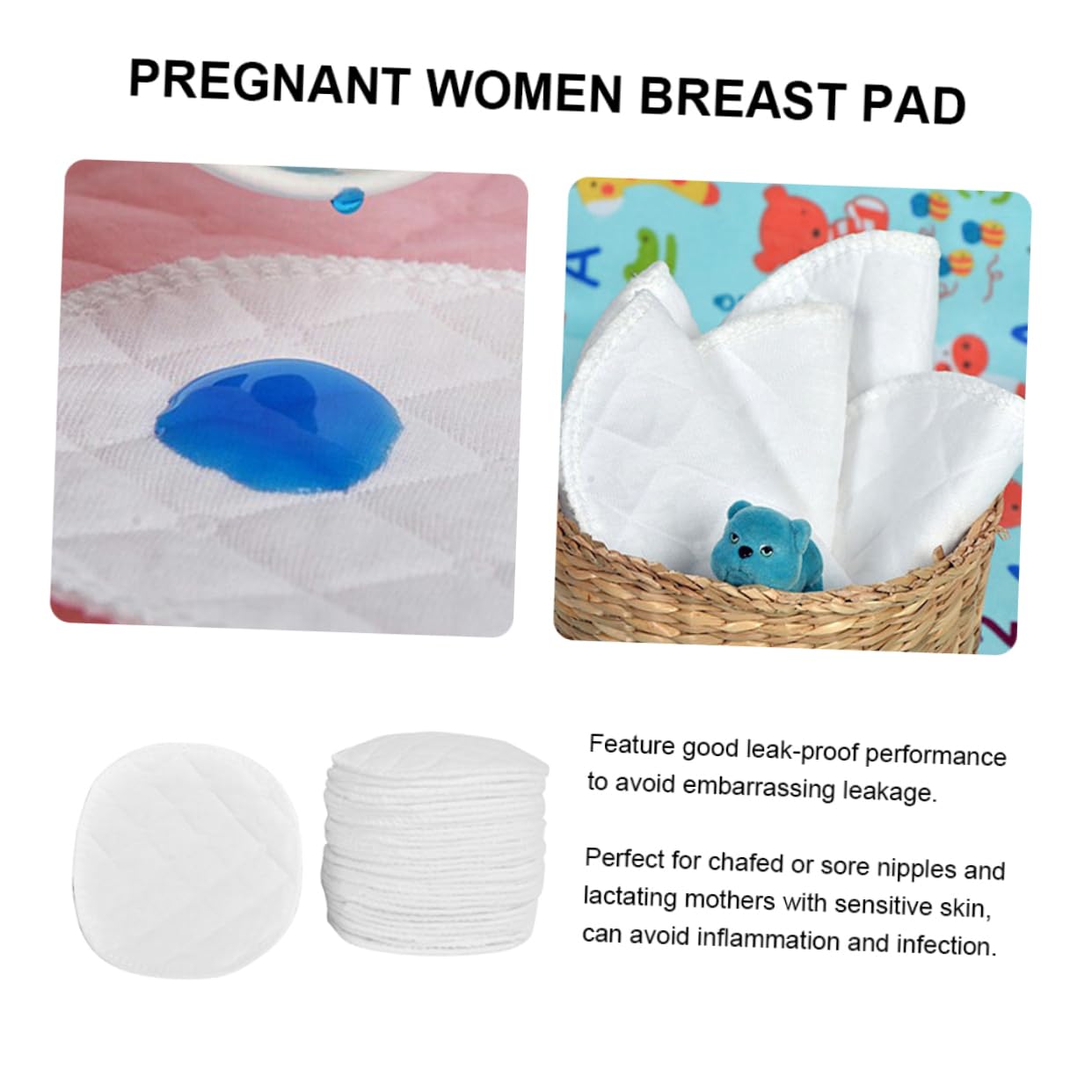 Toddmomy 16pcs Washable Nursing Pads for Pregnant Women Cotton Highly Absorbent Leak-Proof Breastfeeding Supplies Suitable for Daily Use