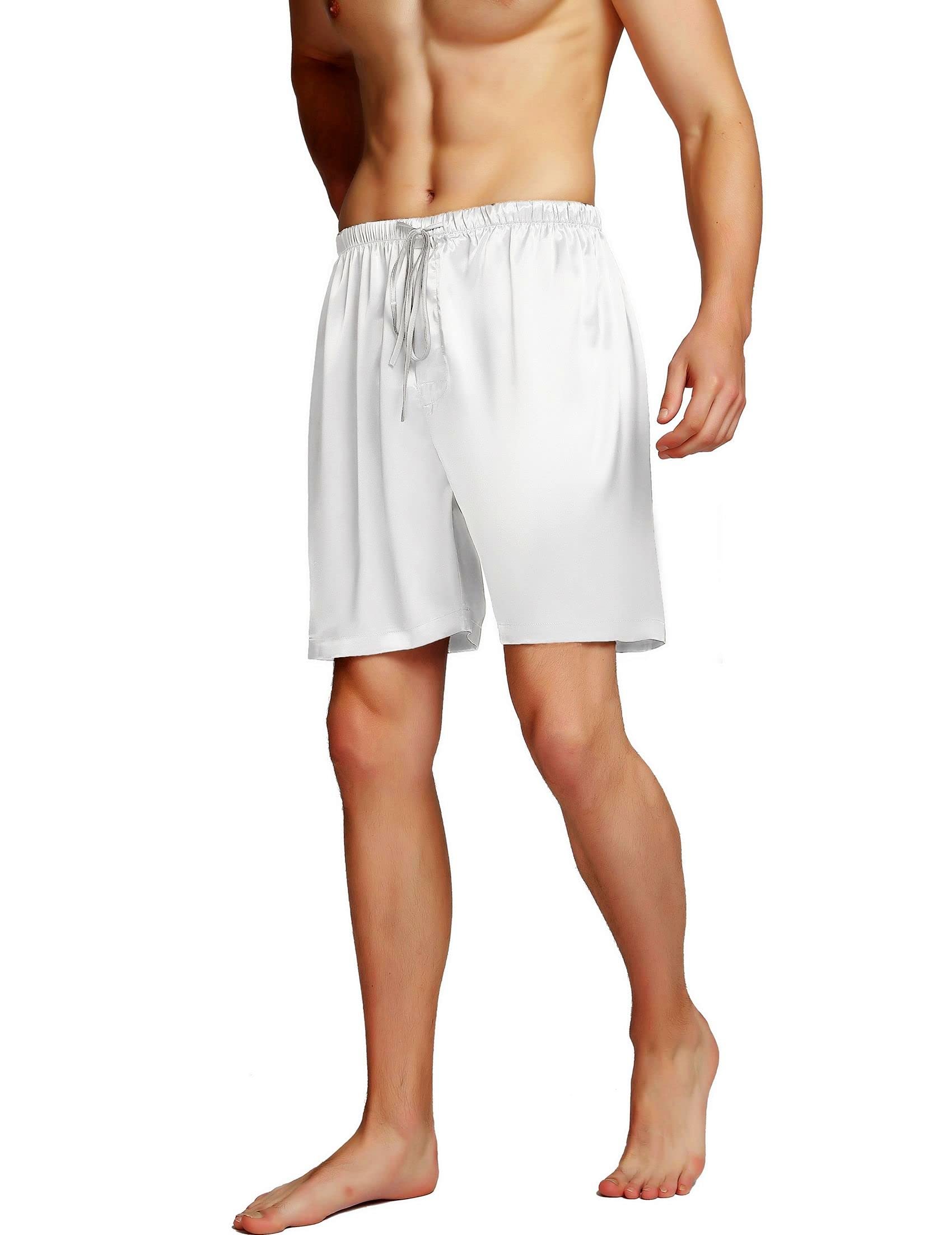 SIHA Men's Satin Pajama Boxer Shorts with Elastic Waistband, Pants S-4XL