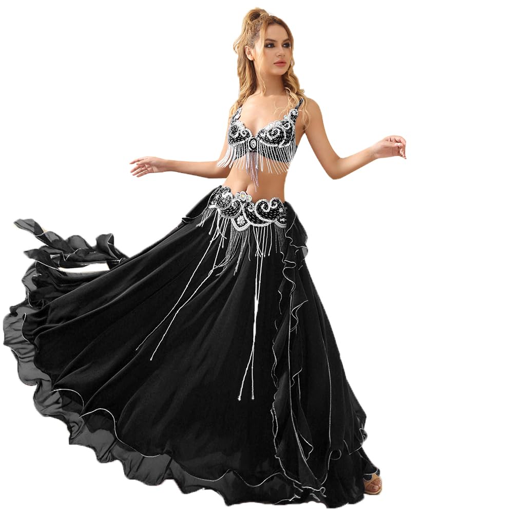 ROYAL SMEELA Belly Dancer Costumes Professional for Women Belly Dance Outfits for Ladies Belly Dancing Clothes Women's Belly Dance Costume Set Bellydance Performance Costume Belly Dance Suit Black — image 1