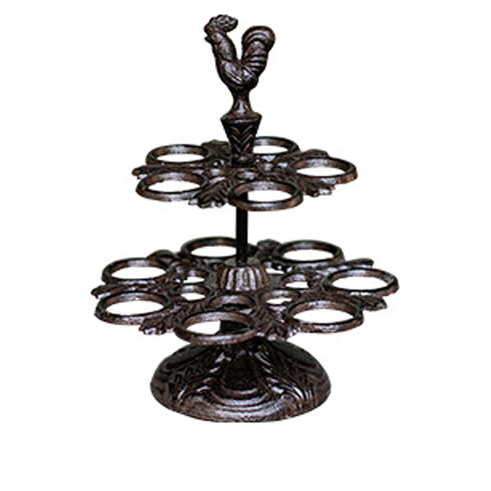 Multifunctional Cast Iron Rooster Eggs Holder Retro Farmhouses Kitchens Decors Easy to Cleaning Organizers Storage Rack Cast Iron Holder