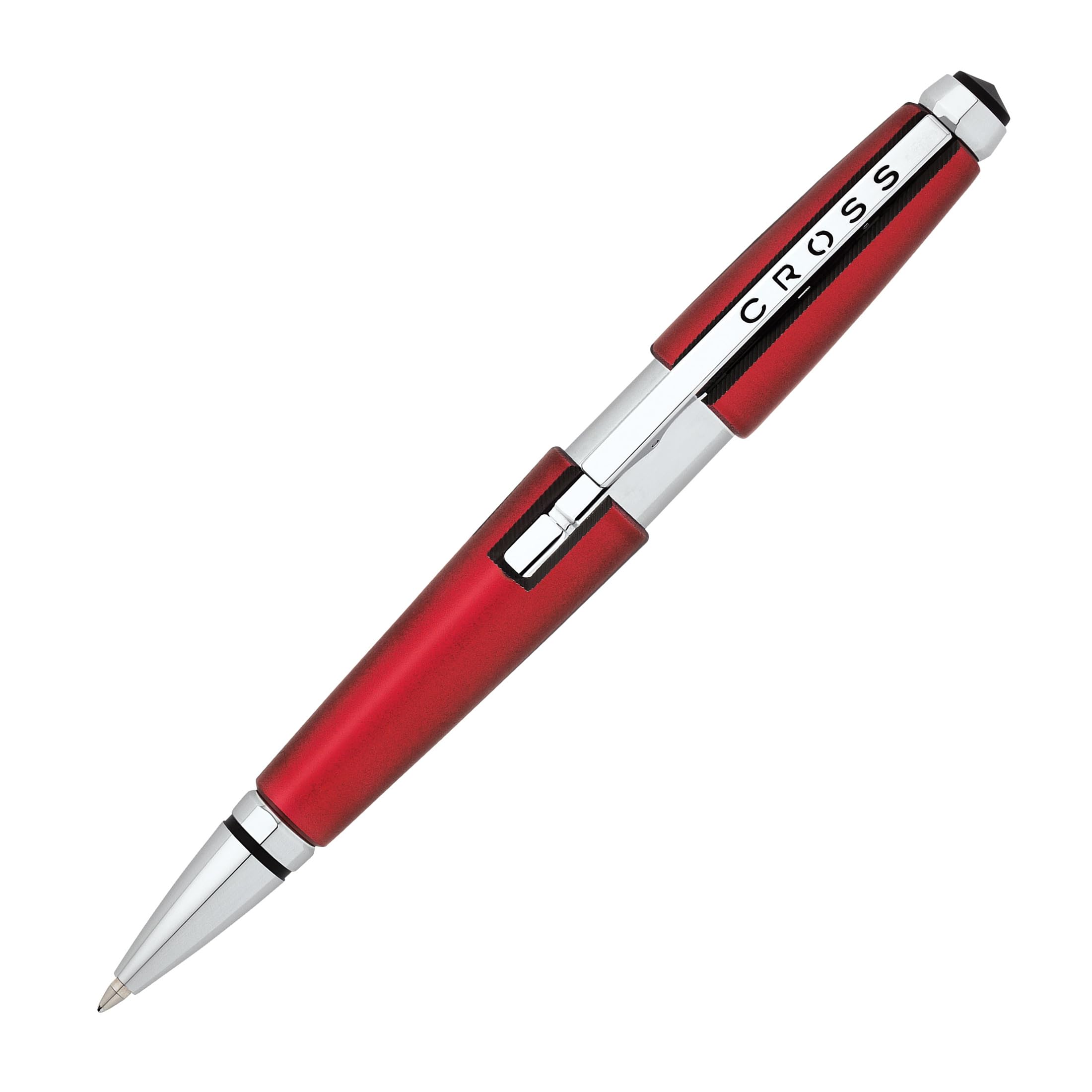 CROSS Edge - Roller rouge convertible / Stylo rechargeable - Avec système d’ouverture par glissement - Écrin classique et recharge roller noire incluse