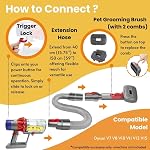 Compatible avec V7 V8 V10 V11 V15,Brosse pour chat de chien pour la literie et le grooming,avec deux têtes,Massage de la peau,Combus facile à nettoyer pour les animaux à cheveux longs ou courts,Pinceau de bébé Kit,Coffret cadeau
