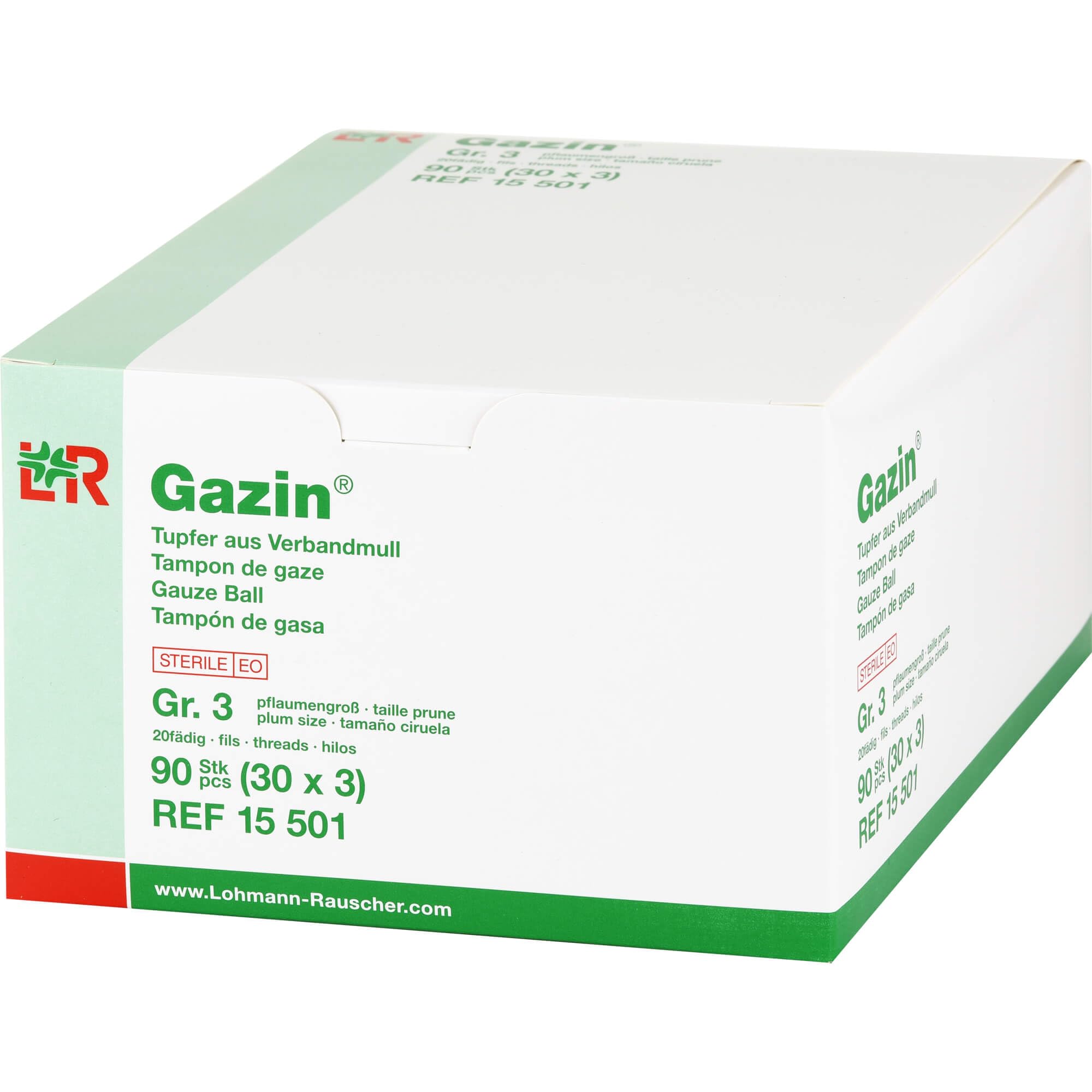 Gazin Tupfer pflaumengroß steril Gr. 3, 90 St. Tupfer