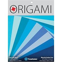 Yasutomo Origami Paper Pure Color Blue 5 7/8" 36 sh