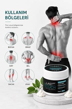 LAST TOUCH Masaj Kremi Kafur Özlü (Kas, Eklem ve Kronik Ağrılar) Vitamin B3 & E 100 Ml