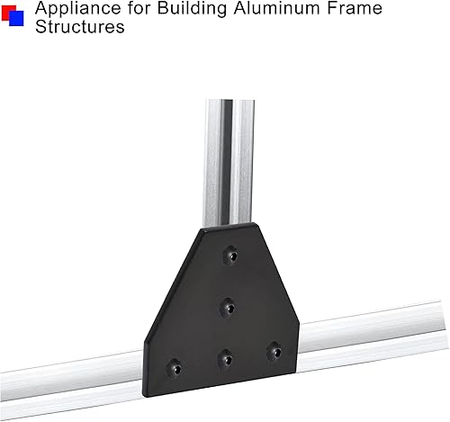Miniatura 4 de uxcell Placa de unión exterior en forma de T, 2.362 in x 2.362 in x 0.157 in con soporte de junta de 5 agujeros para perfil de aluminio 2020, 2