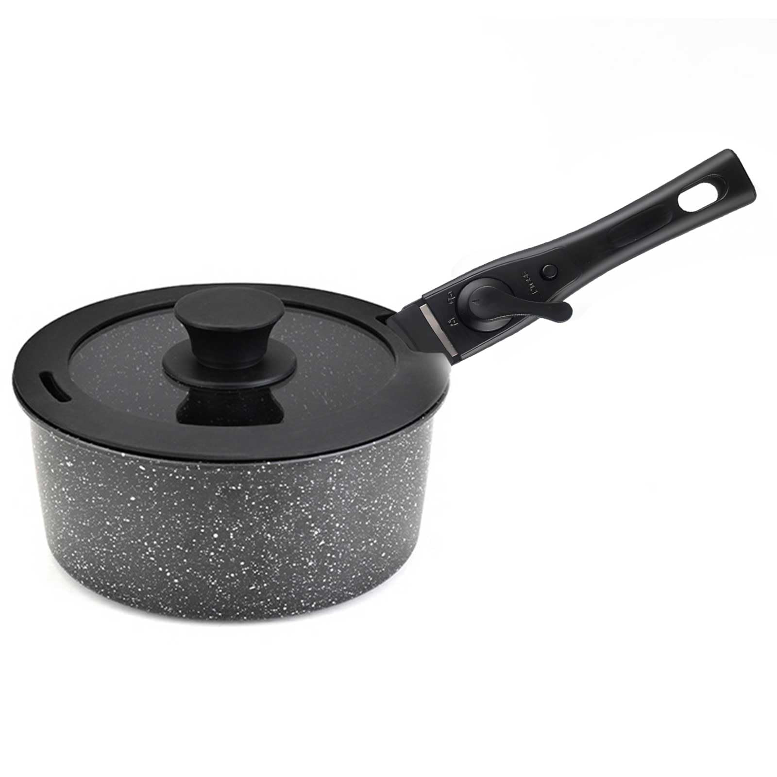 Set di pentole e padelle, 5 pezzi, set di pentole e padelle antiaderenti con coperchio manico staccabile, set di pentole da cucina a induzione per tutti i tipi di piano cottura