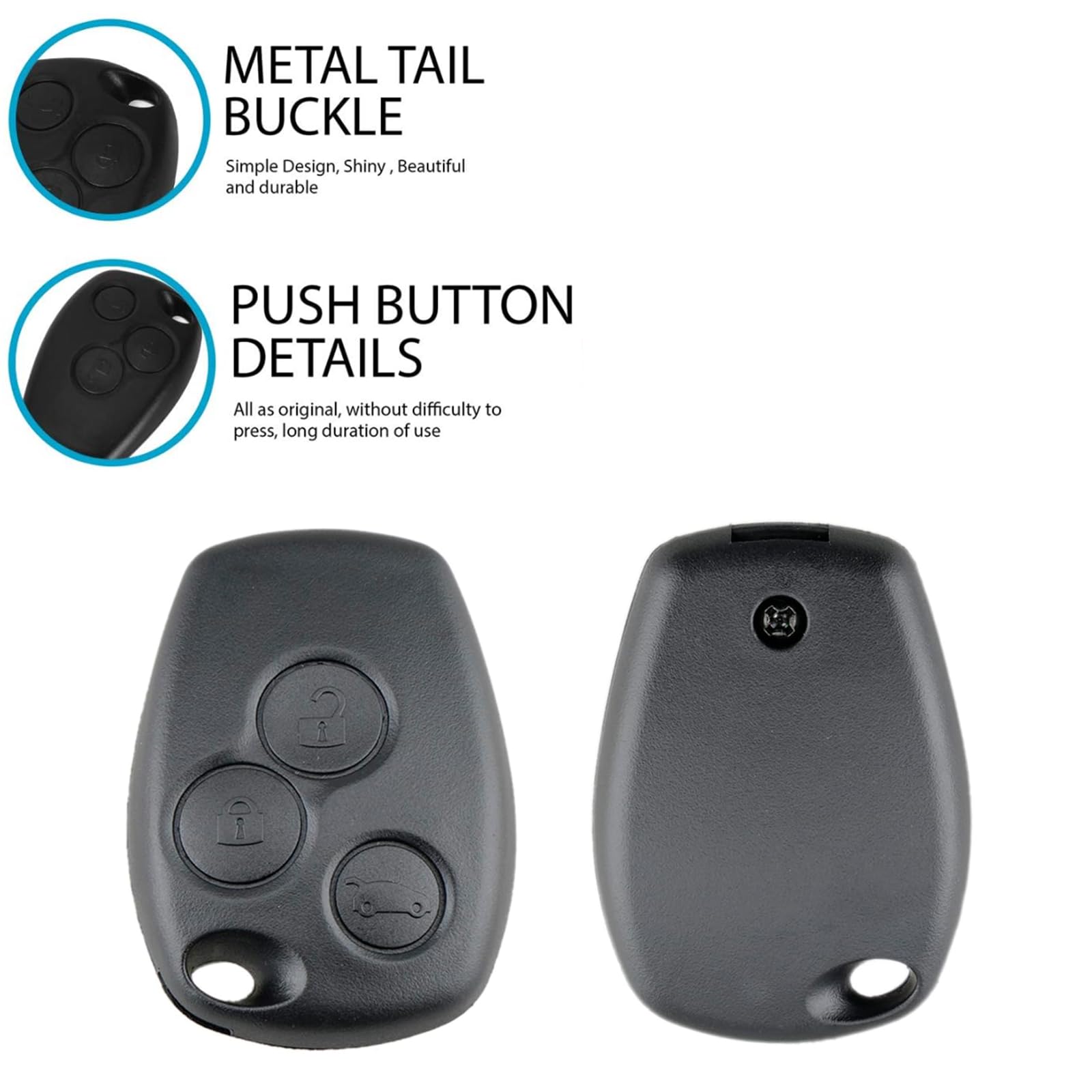 Coque De Clé Voiture Renault – Lot De 2, 3 Boutons, Avec Tournevis, Pour Master, Twingo, Clio, Etc.