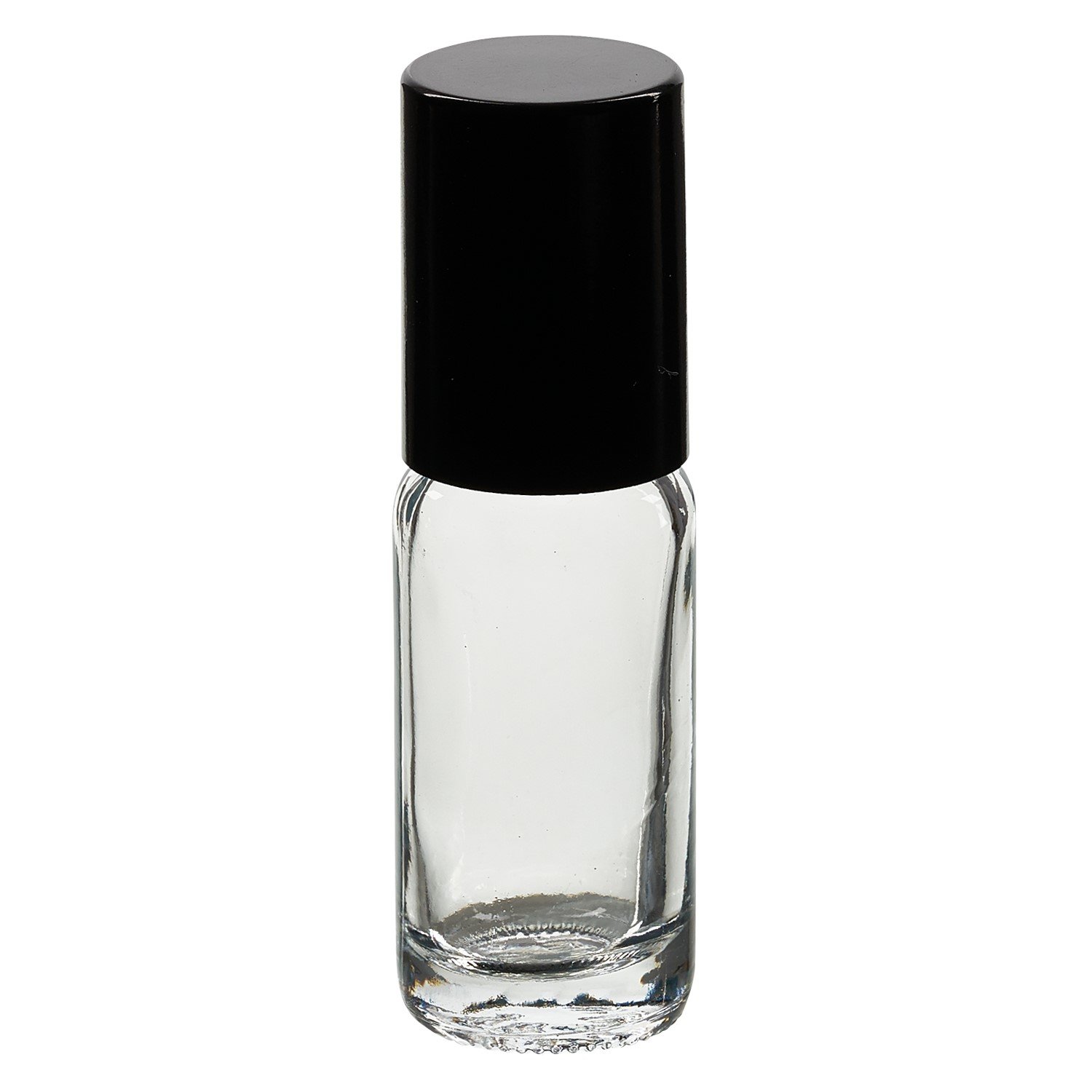 50x Glas Deostick mit klarer 10 mll Flasche, leerer Deo Roller - inkl. schwarzem Roll On Verschluss