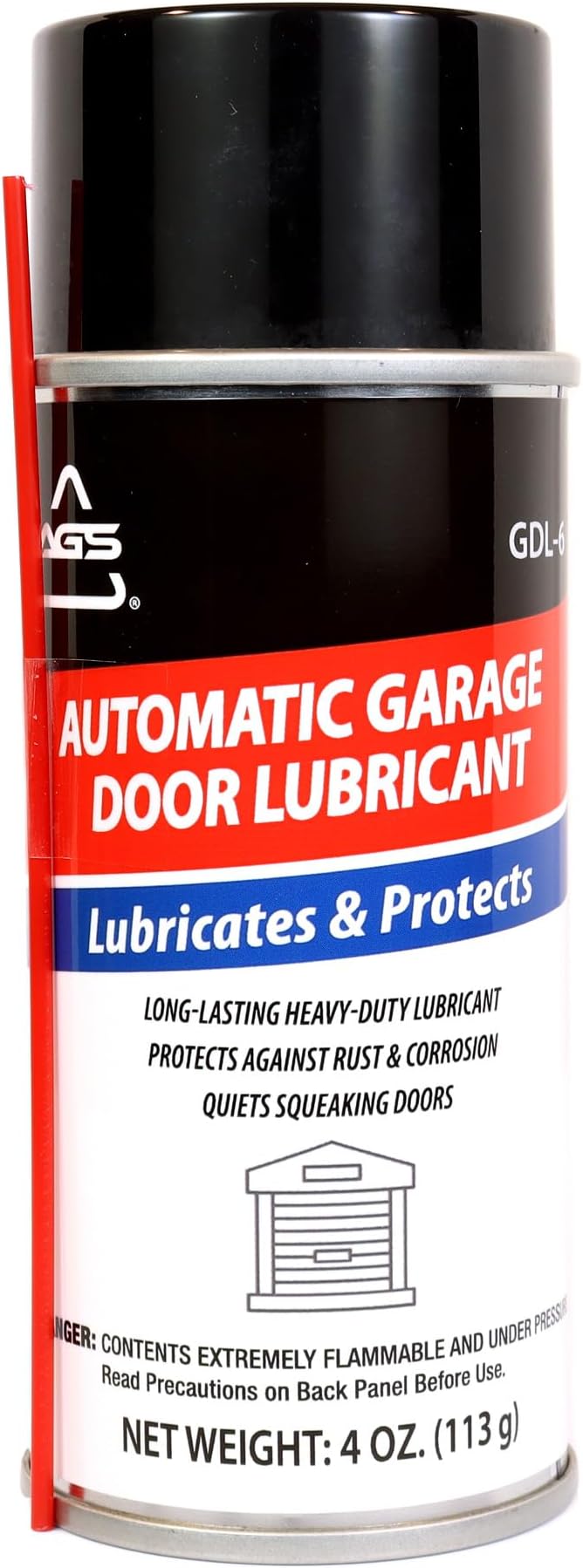 AGS Company Garage Door Lubricant, Aerosol, 4 oz, Garage Door Lubricant
