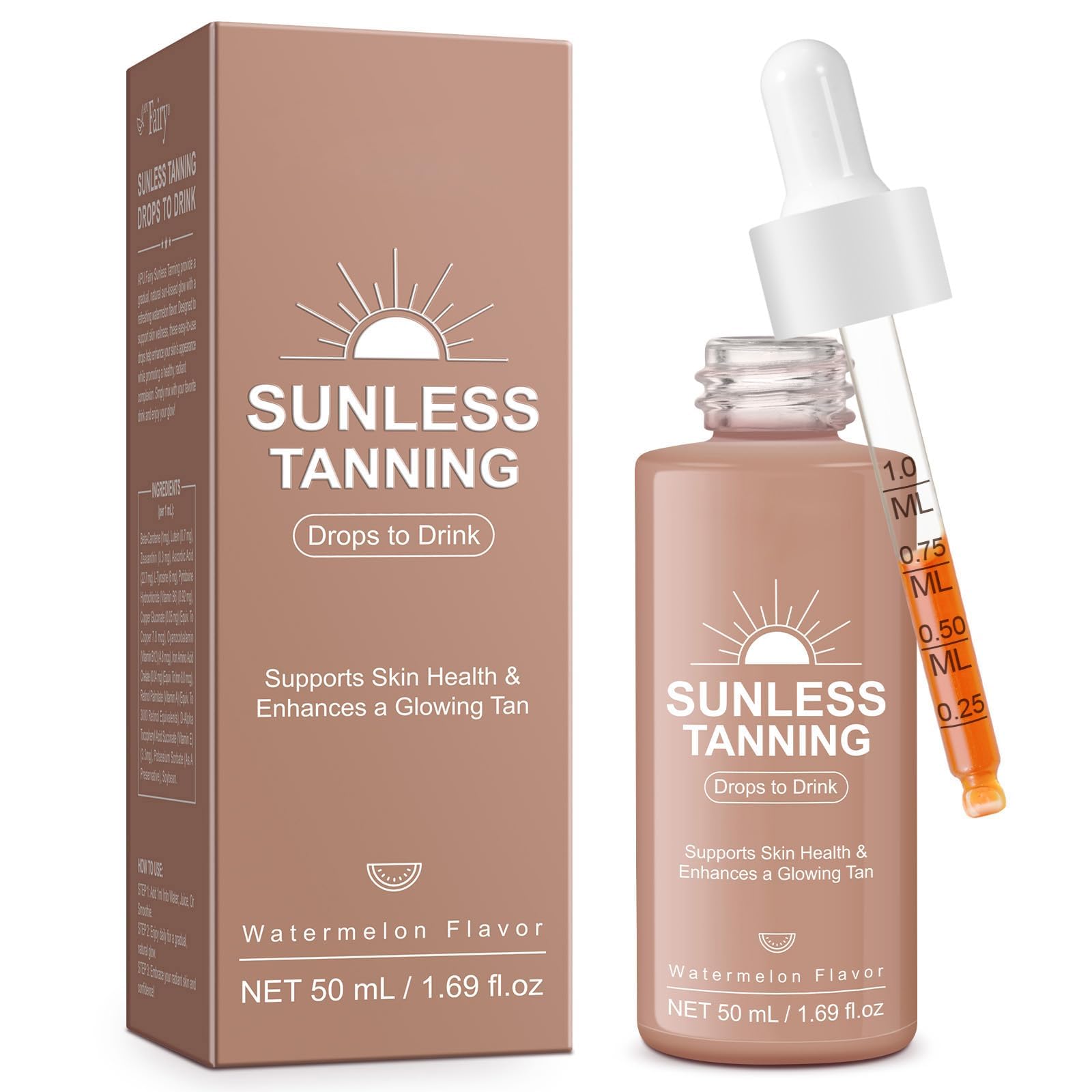 Tanning Drops to Drink for Face & Body - Natural Sunless Tanning Drops with Enhancing Your Natural Skin Tone, for All Skin Types