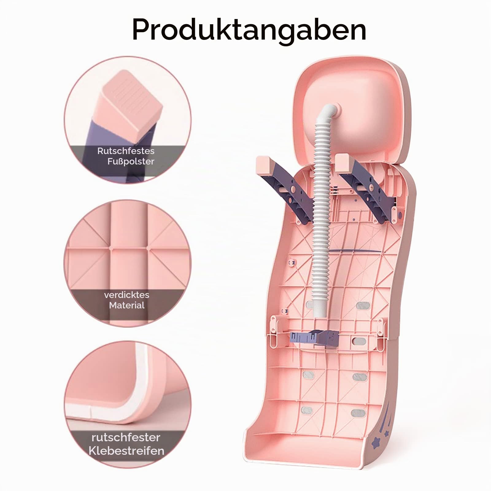 Kinder-Haarwaschstuhl, verstellbar, kind-Shampoo-Stuhl, Badende Mädchen, rosa Salonstuhl für Kleinkinder