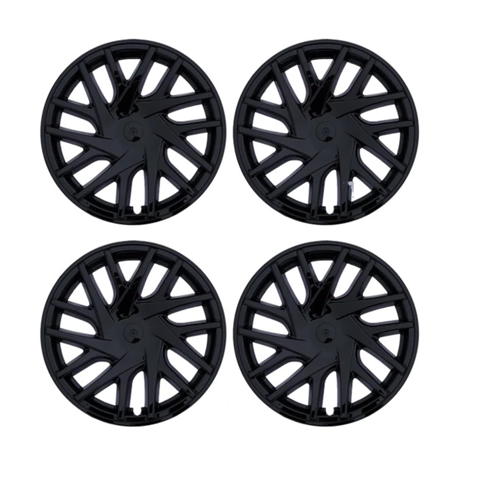 Wheel Trim Set For Tesla For Model 3 For Highland 2025 4PCS HubCap 18 Inch Wheel Cap Replacement Automobile Full Rim Cover Accessories 2024(Bright black)