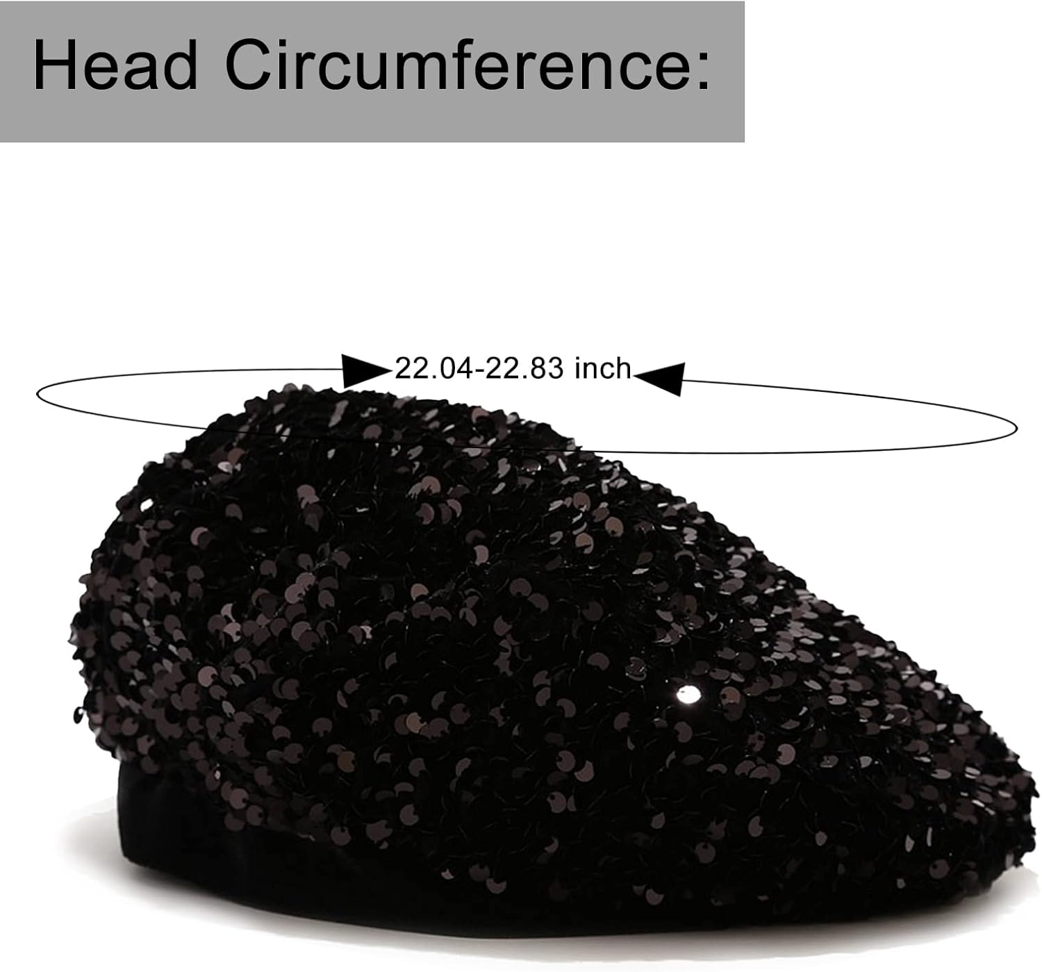 Women Sparkly Sequin Beret Hat Shining French Style Beanie Fashion Artist Hat - Image 2