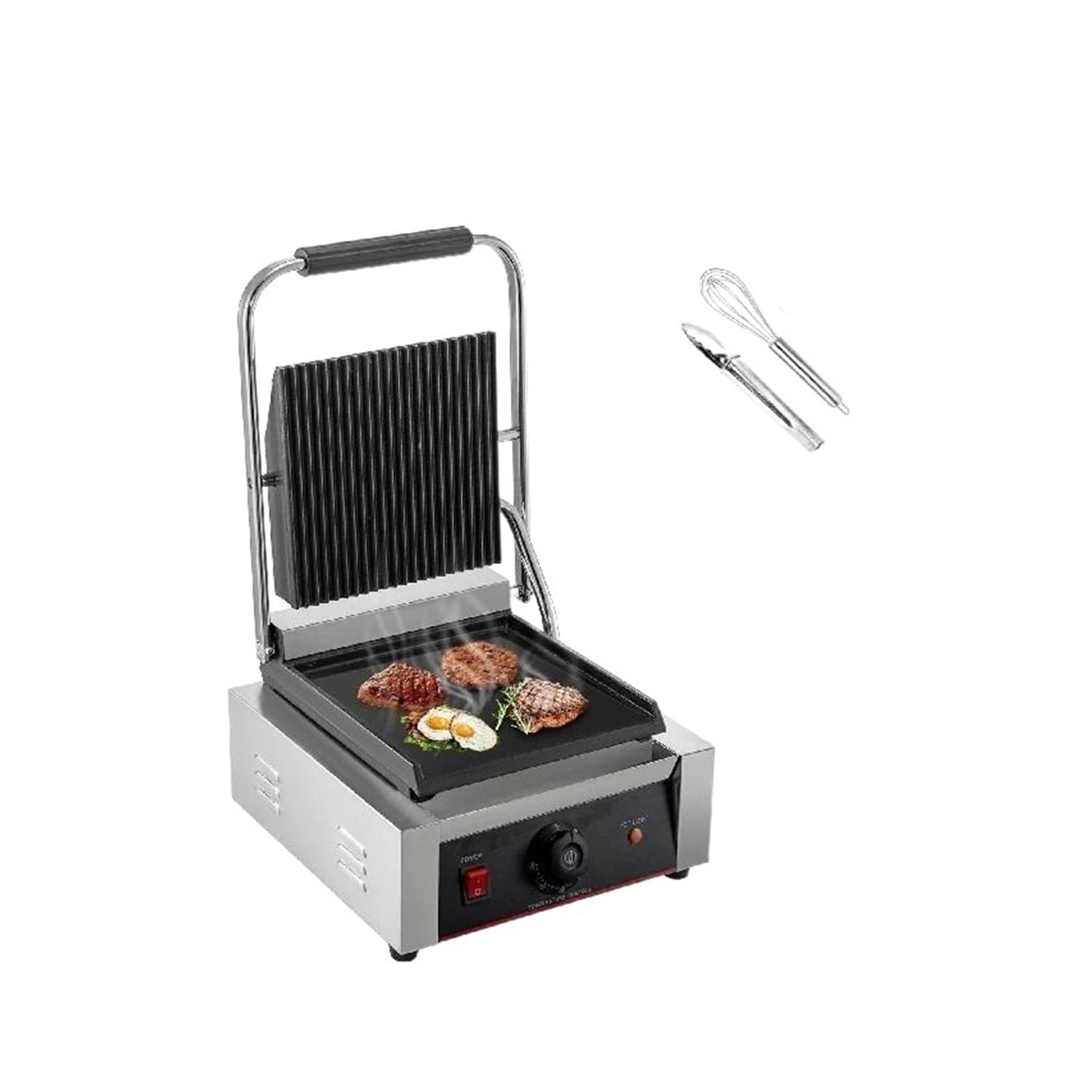 Electric Contact Grill Griddle,Commercial Press Grill,Outdoor Camping Cooking Picnic Grill Pan,for Beginners and Professionals
