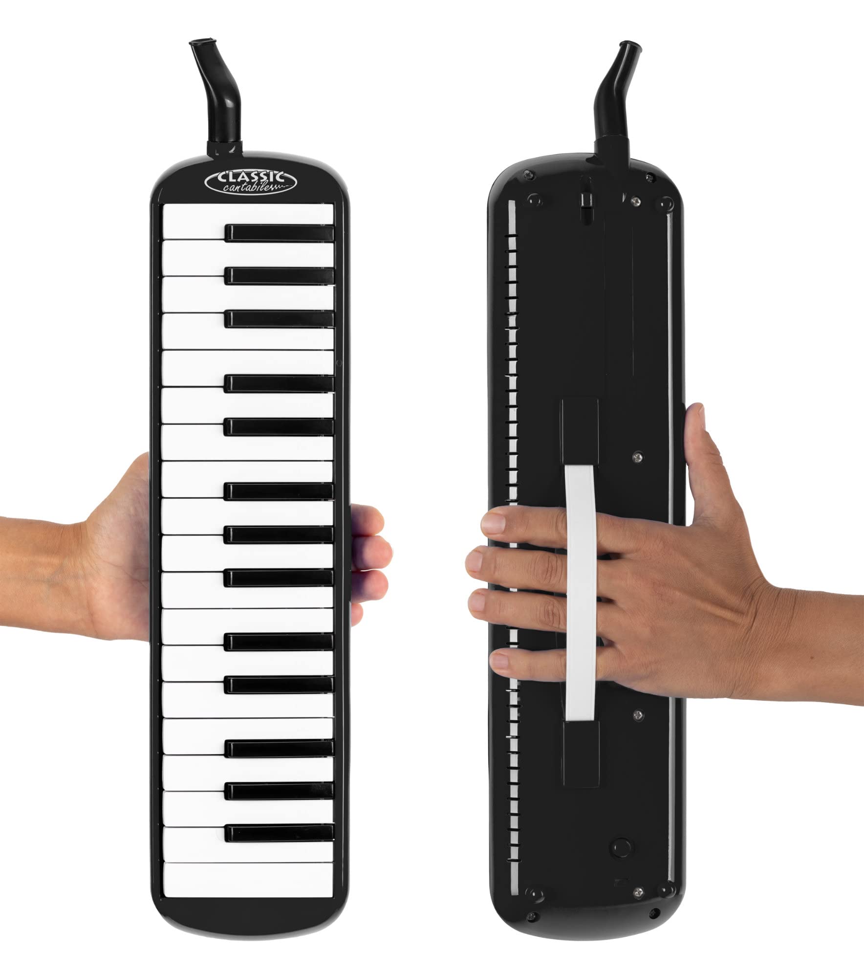 Classic Cantabile FML-32 BK Melodica - 32 tasti (f-c³), libretto con 5 canzoni per bambini, adesivi, custodia, bocchino e tubo soffianti - colore nero.