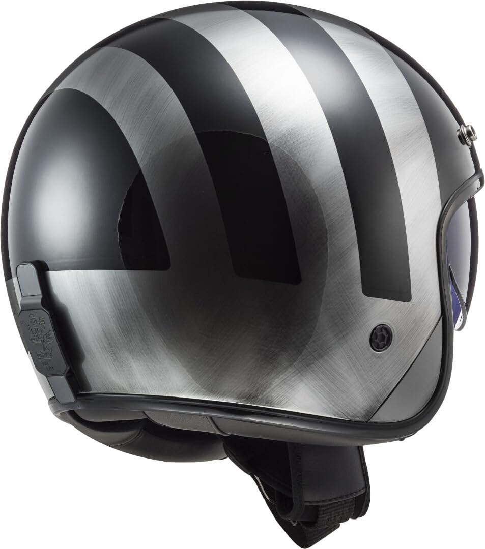 LS2, Jet-Motorradhelm BOB II LINES Gloss Black Jeans, XS