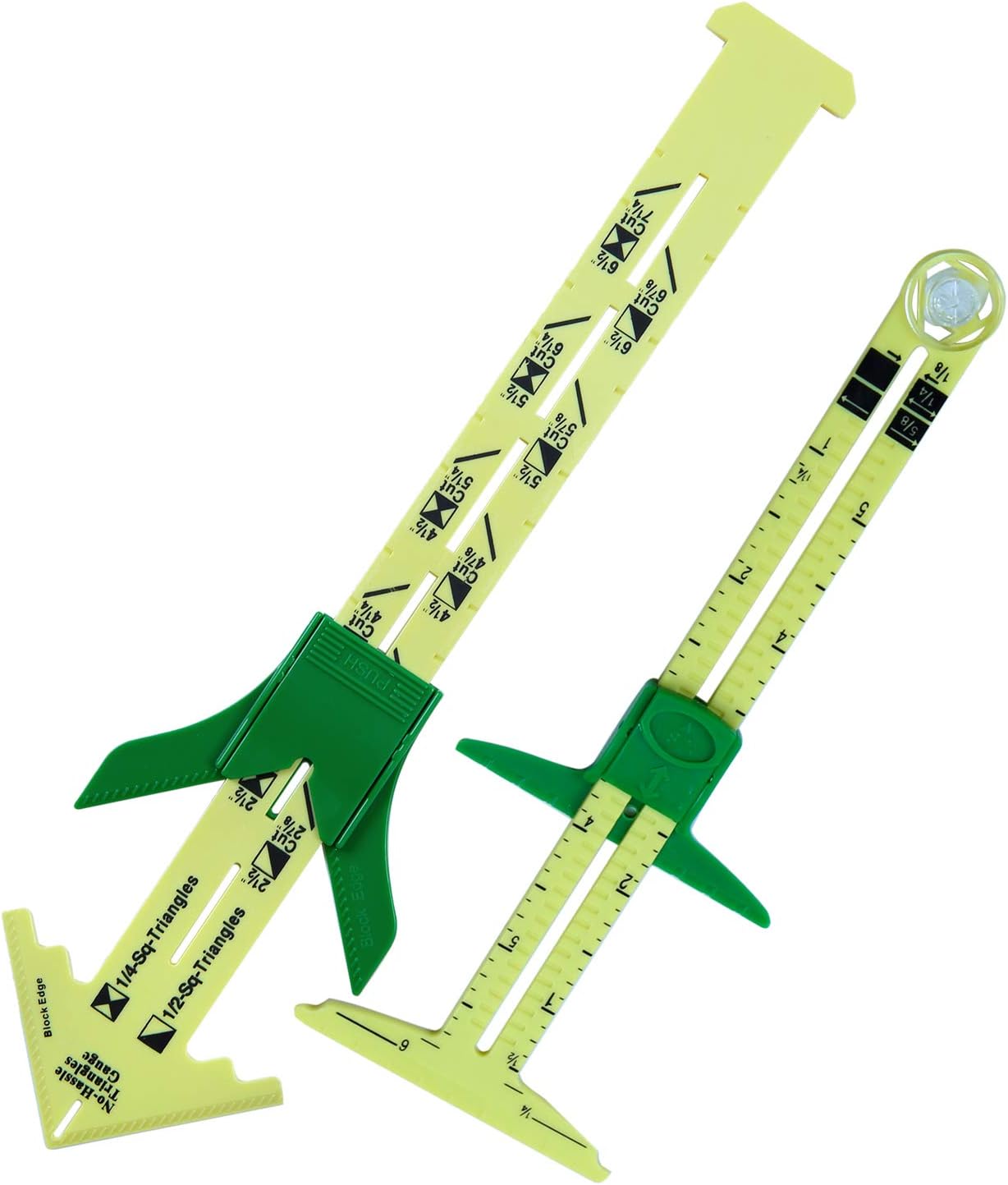 Resinta 2 Pieces Handy Sliding Gauge Sewing Measuring Tools Plastic T Gauge, Hem Gauge for Sewing Quilting, 2 Different Size