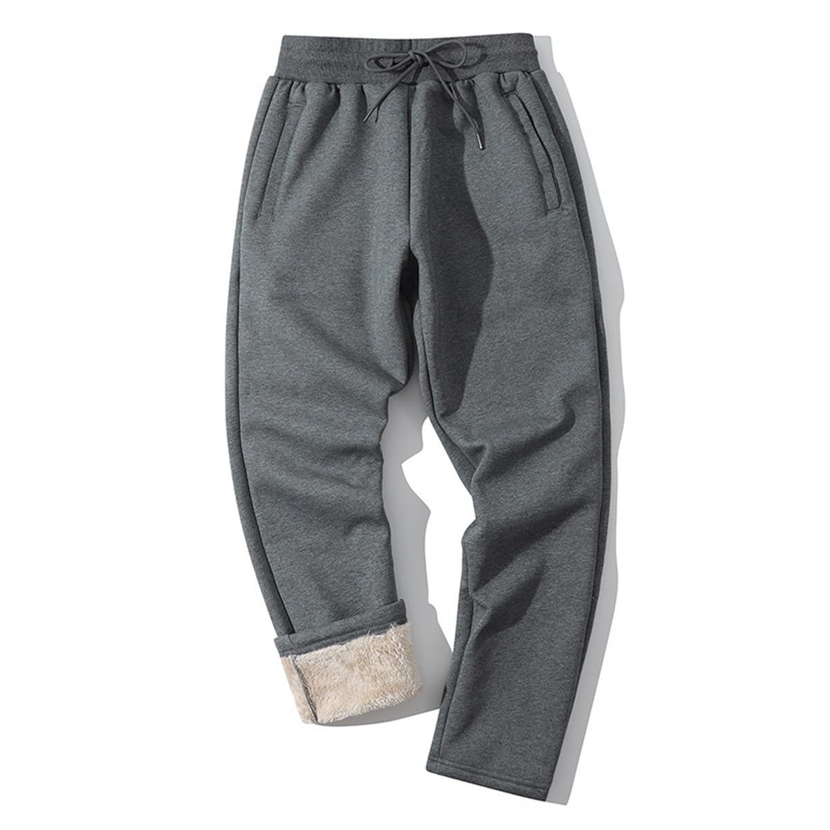 Spodnie Do Joggingu Męskie Zimowe Polarowe Spodnie Dresowe Spodnie Treningowe Z Podszewką Sherpa Ciepłe Męskie Spodnie Sportowe Bawełniane Spodnie Slim Fit Rekreacyjne Kieszenie Spodnie Relaksacyjne