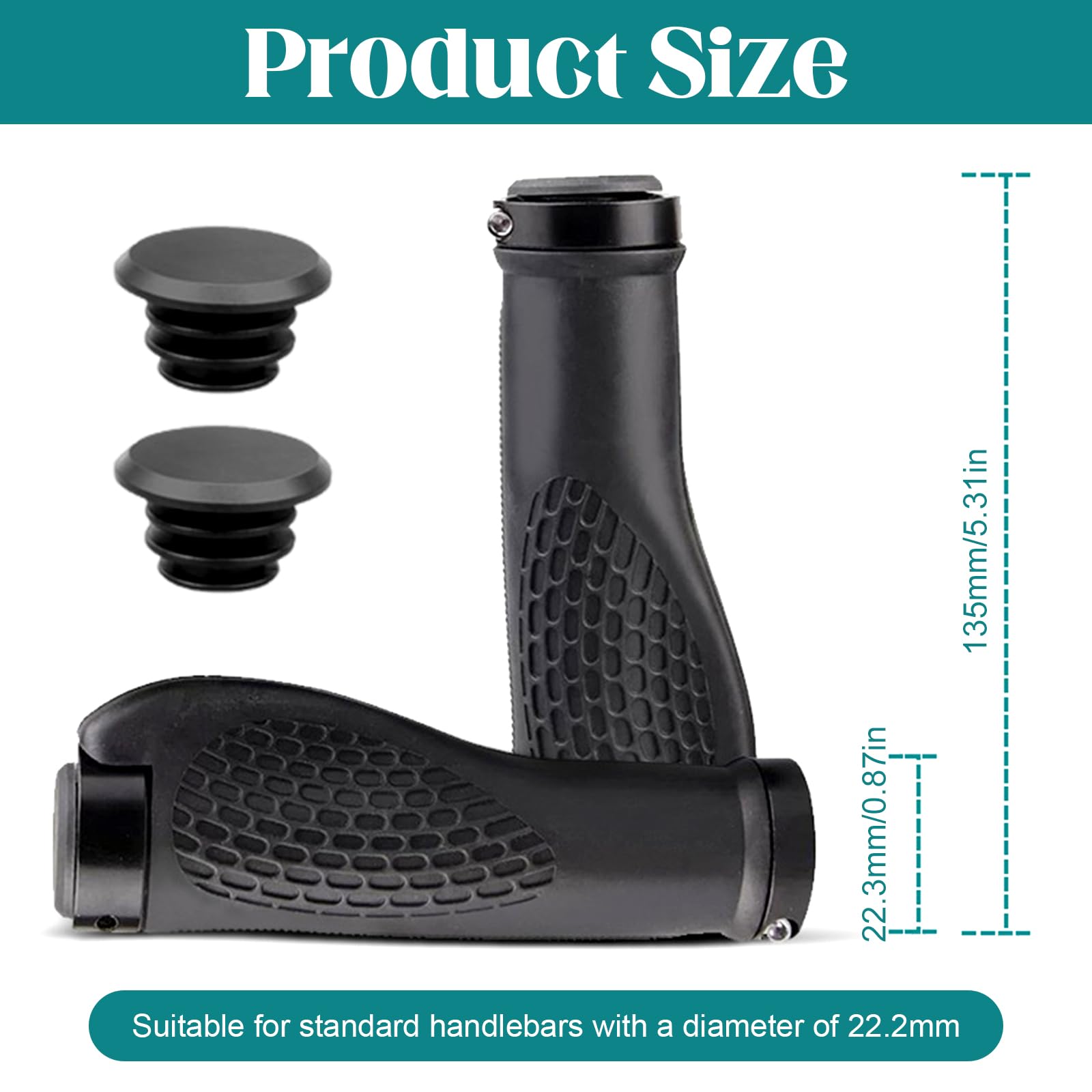 Srup 1 Pair of Bicycle Grips, Ergonomic Handlebar Grips, Bicycle Grips with Cushioning Contact Surface - Image 2