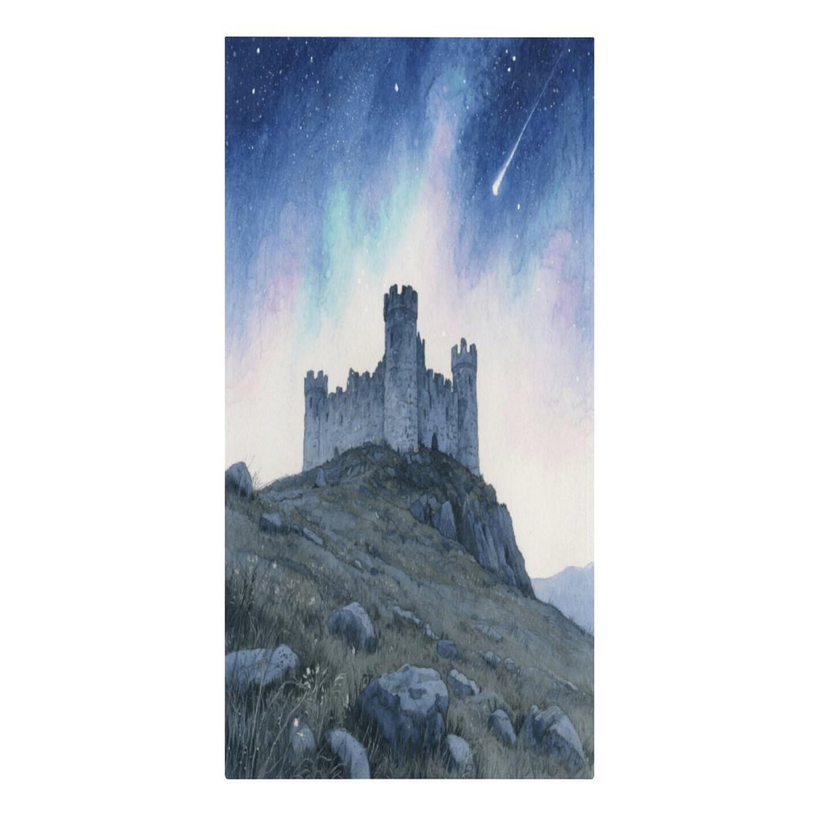 Fekiloot Men's Style Hilltop Castle Large Beach Towel, Travel Towel For Adults Wo, Pool Towels For Beach, Camping, Swim Pool, Gym, Sports& Yoga 61.4"X30.3"