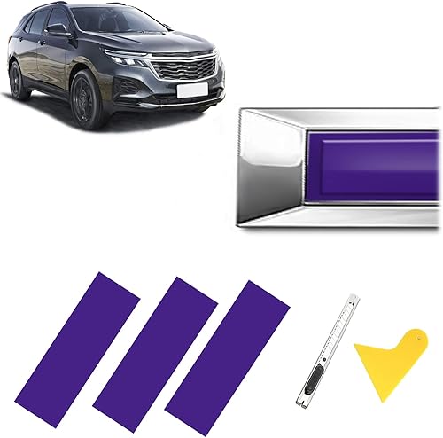 Miniatura 20 de QianBao Compatible con envoltura de vinilo de fibra de carbono de 11.8 x 4 pulgadas, kit de envoltura de emblema Chevy Bowtie con espátula y Negro 6