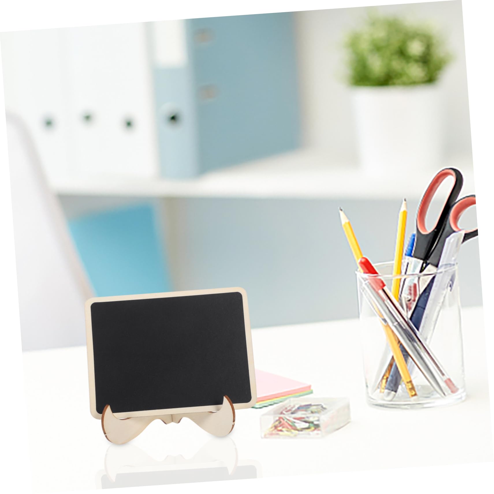 4 Juegos pequeña pizarra de madera tableta escritura tableta de escritura pizarra letrero mesa letrero de etiqueta mini s tablero negro Black