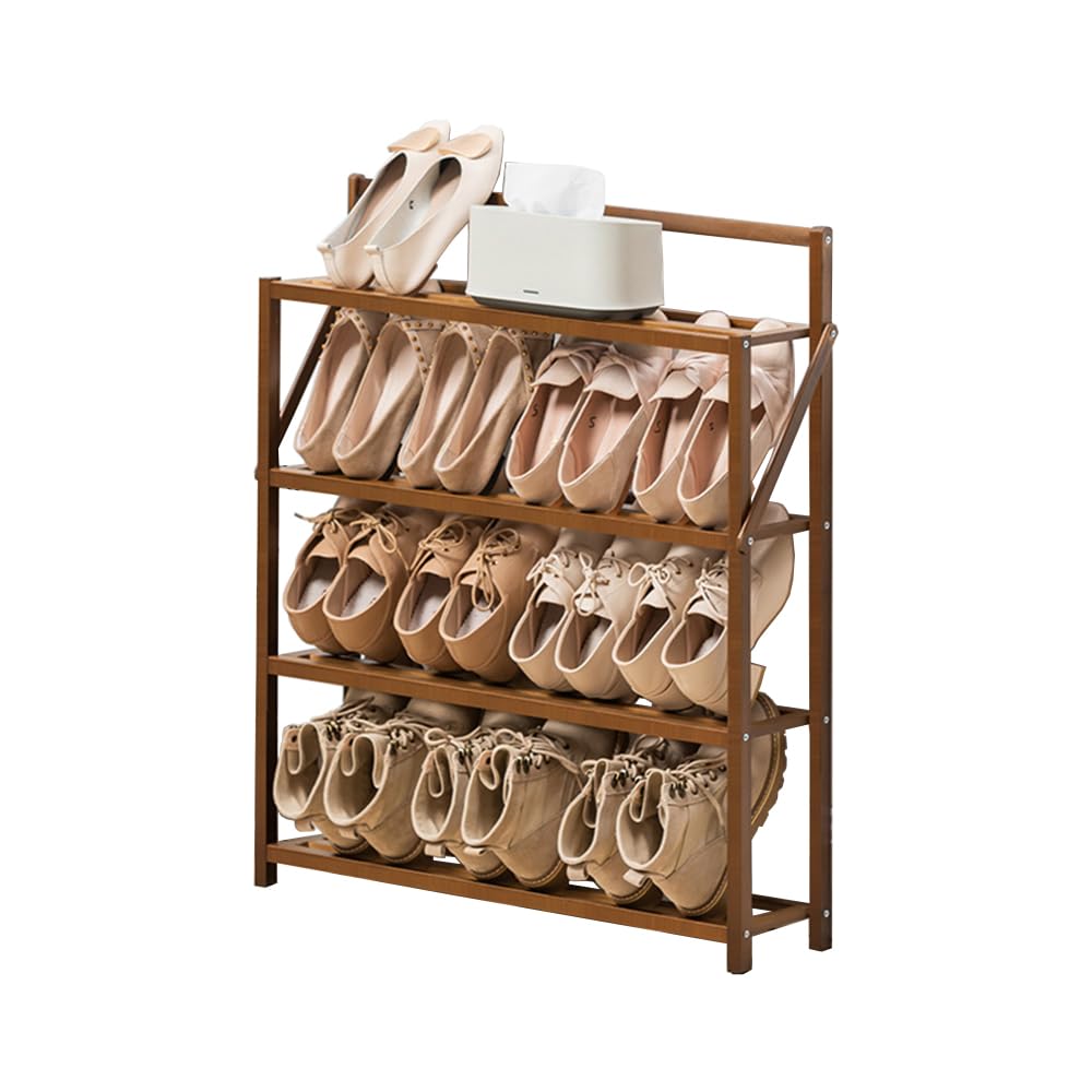 XUDREZ Bambus Schuhregal Klappbar - Platzsparender Schuhorganizer Ohne Montage