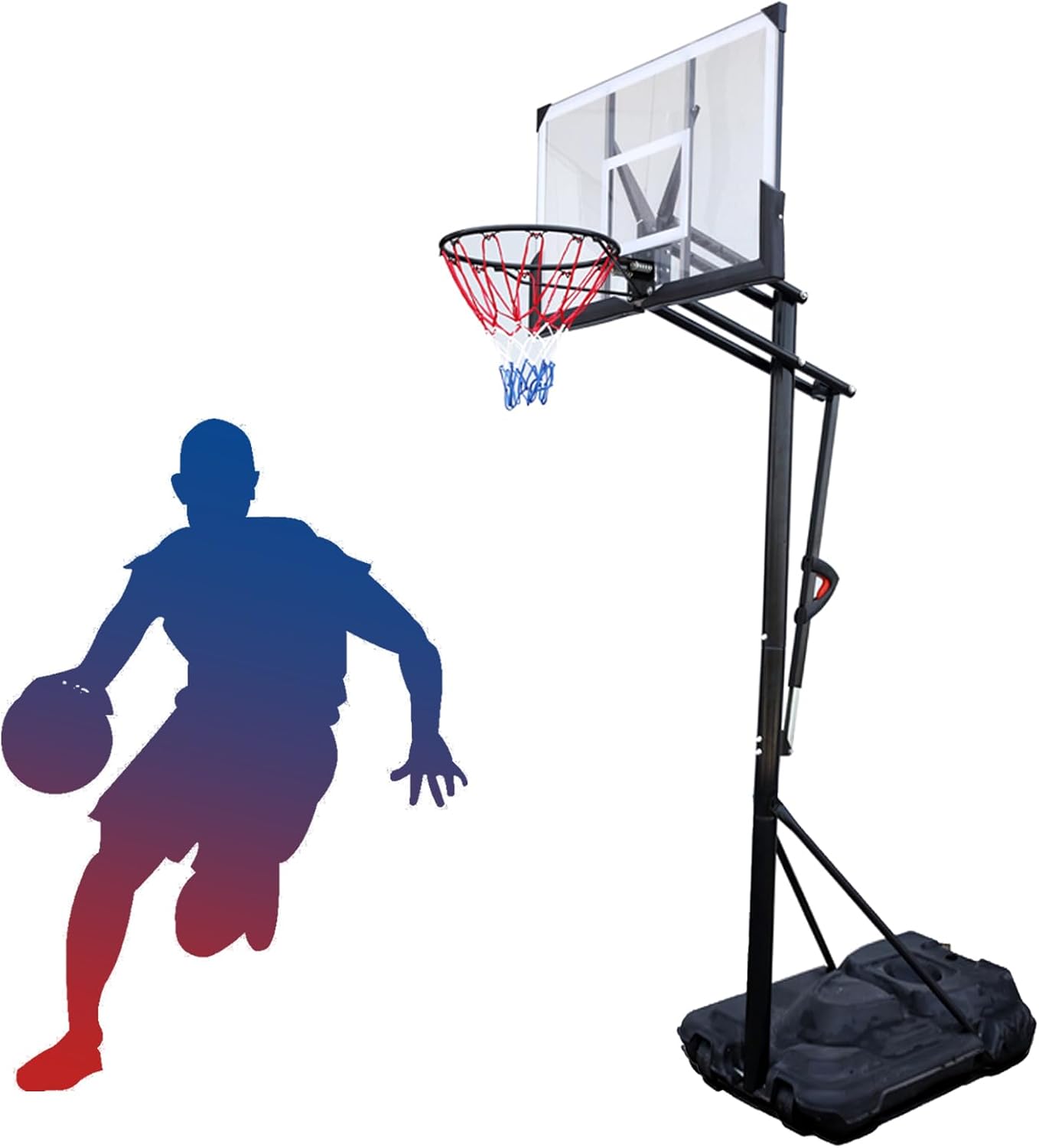 42" Basketball Hoop Outdoor Adjustable, Portable Basketball Hoop Goal System in Backyard/Driveway/Indoor