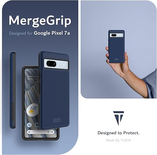 Vista 172 de TUDIA MergeGrip - Funda para Google Pixel 7a 2023, [probada en caídas de grado militar] borde elevado para protección de pantalla y cámara, doble