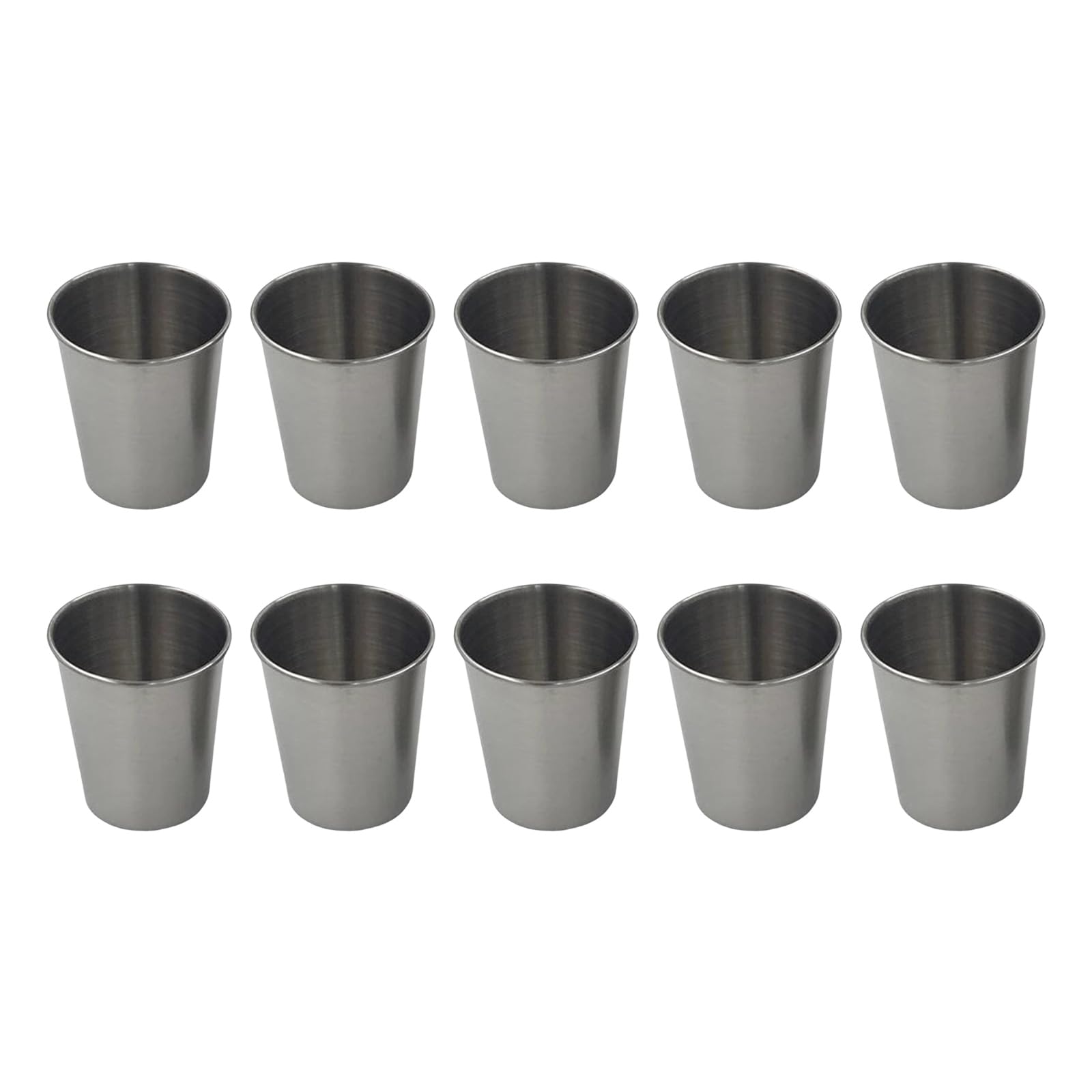 Nucelit Of 10 Portable Stainless Steel Mugs Double Walled Cups Suitable for Family Gatherings and Travel Adventure Portable Travel Drinkwares
