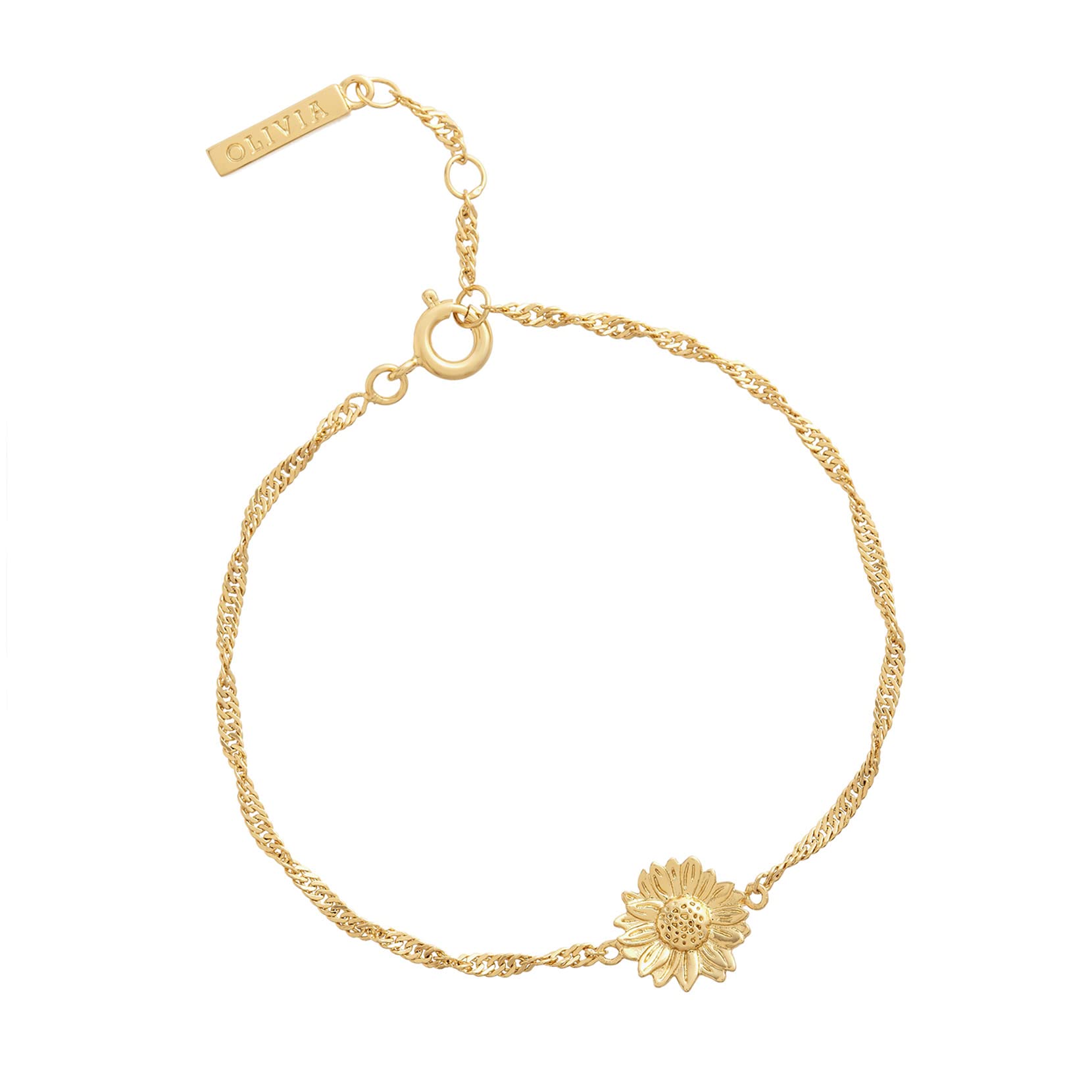 Olivia BurtonWomen's Sunflower Chain Bracelet, Gold, OBJBFB07, One Size