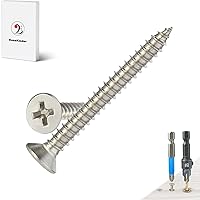 Vista 19 de Tornillos para madera, 120 tornillos Phillips de cabeza plana, tornillo de acero inoxidable 304 con kit de avellanado de madera ajustable