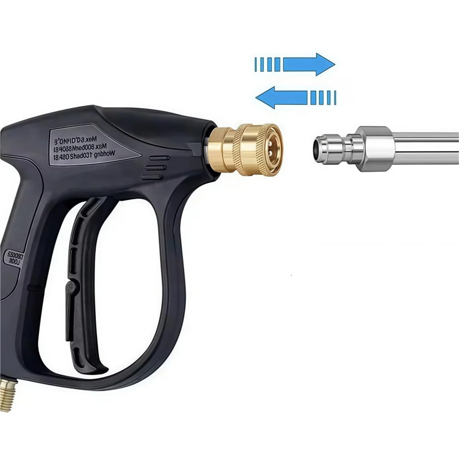 Lance de Nettoyage Allongée Rallonge de tuyau d'arrosage for nettoyeur haute pression, 10 à 50 cm, 1/4", connexion rapide, buse nettoyage eau(40cm,Color 2)