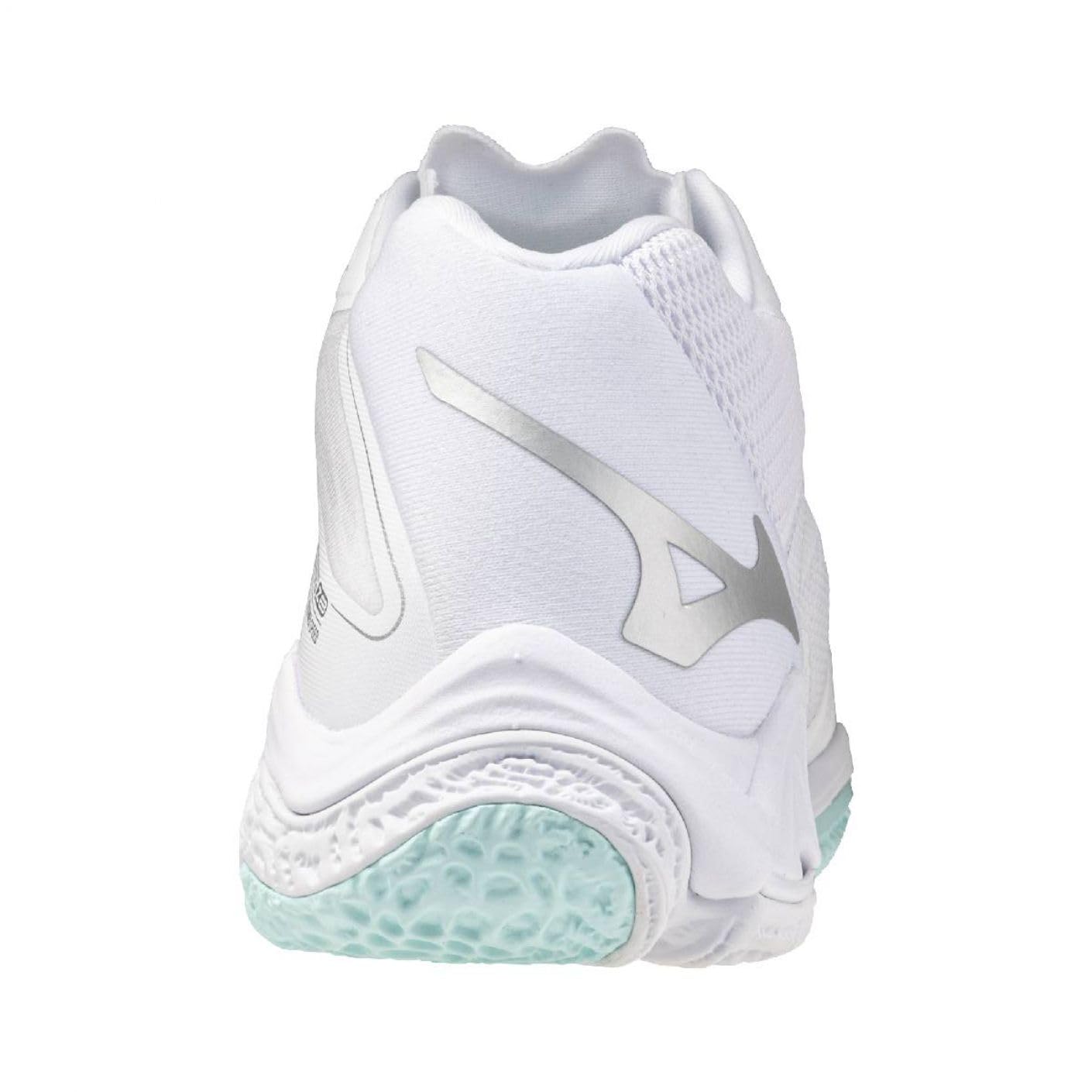 Mizuno Wave Lightning Z8 Mid Chaussures de volleyball pour femme, blanc/bleu