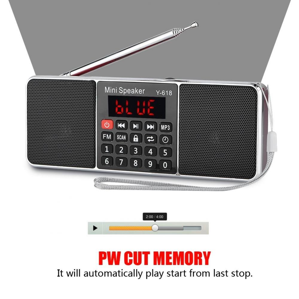 VBESTLIFE 87.5 MHz-108 MHz Stereo FM/AM Radio,Speicher TF/USB Musik Freisprecheinrichtung Anruf MP3 Player Radio(Rot FM)