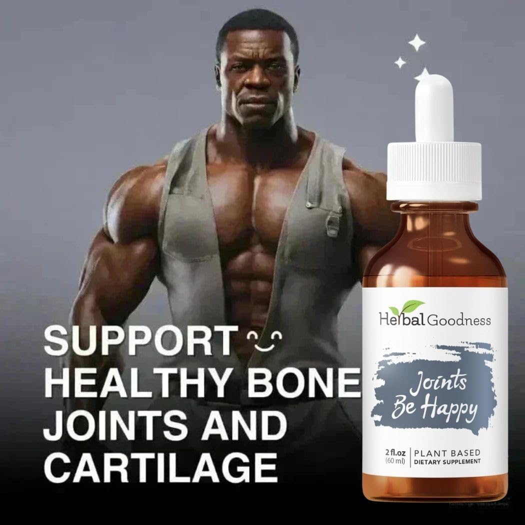 Herbal Goodness Joint Be Happy Liquid Extract 2oz – Organic Joint & Bone Health Support with Glucosamine, Chondroitin, Magnesium & Herbal Blend for Men & Women