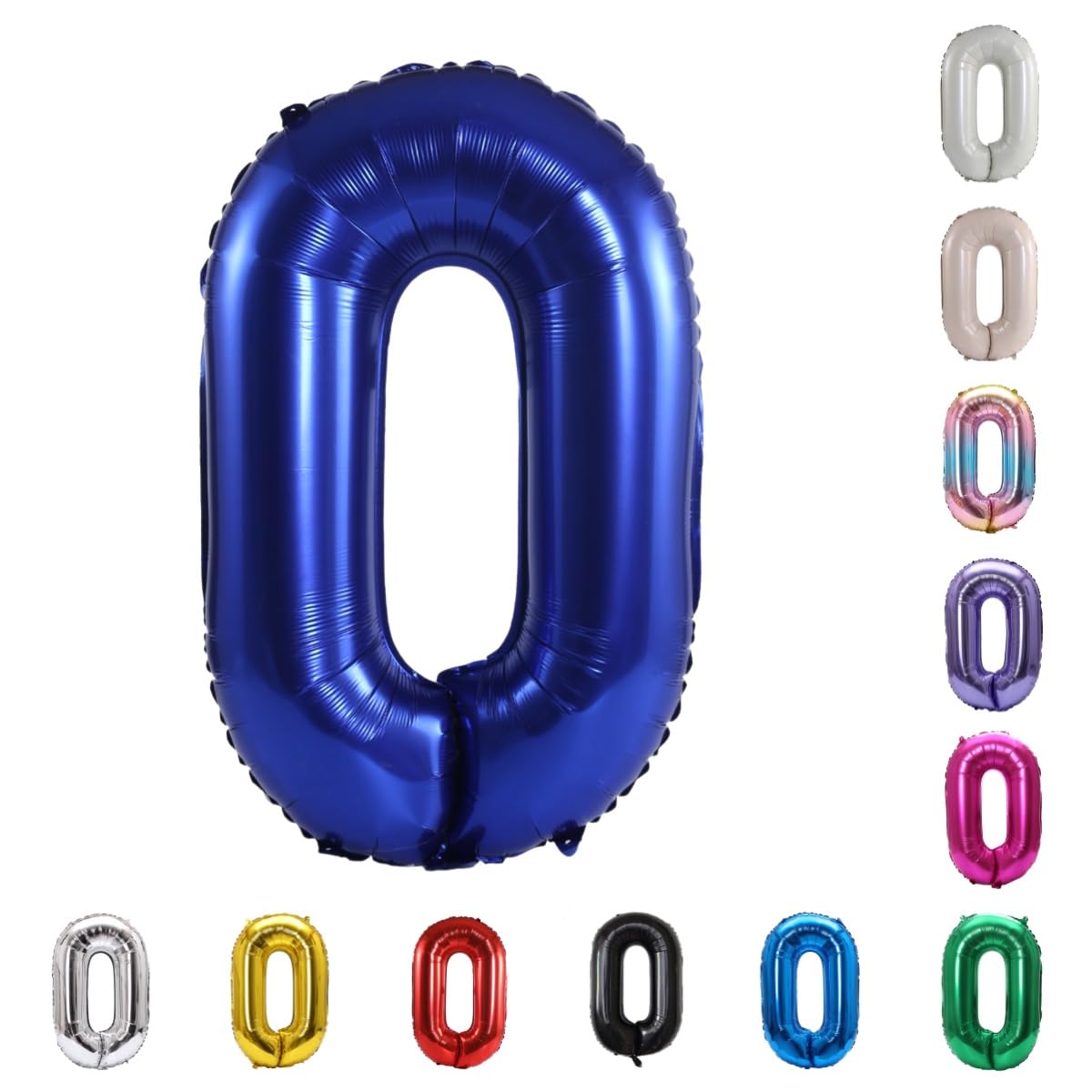 Photo 1 of YPSelected 32 Inch Large Foil Helium Number Balloon Birthday Wedding Party 0-9 (Navy Blue, 0)