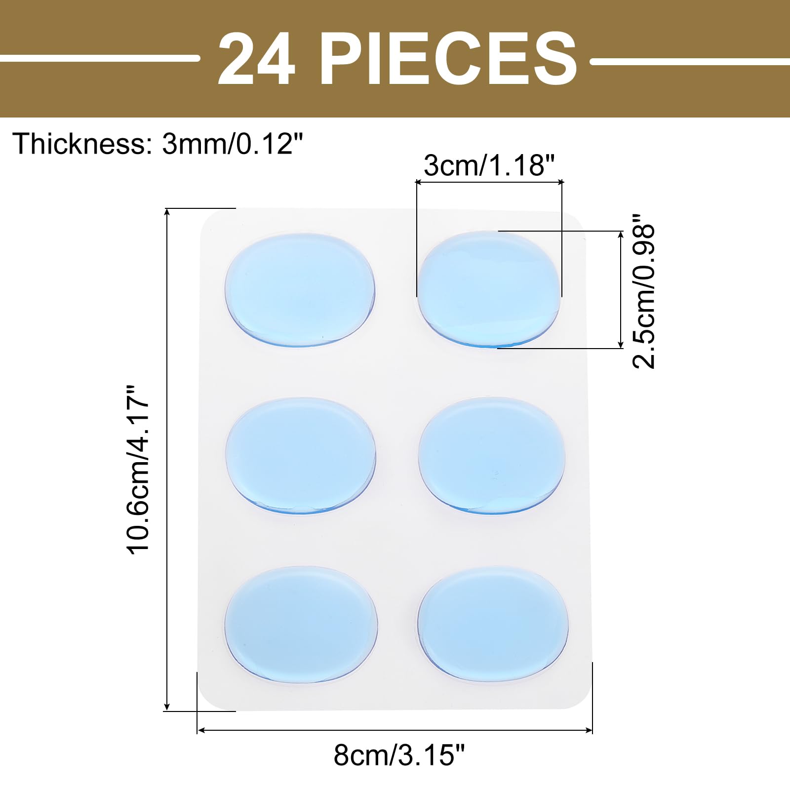 QUARKZMAN 24 Pièces d'Amortisseurs de Tambour en Gel, Tampons en Silicone, Tranquilles de Tambour, Amortisseurs de Tambour, Moon Gels Bleus 30x25x3mm pour Contrôle Du Son des Tambours