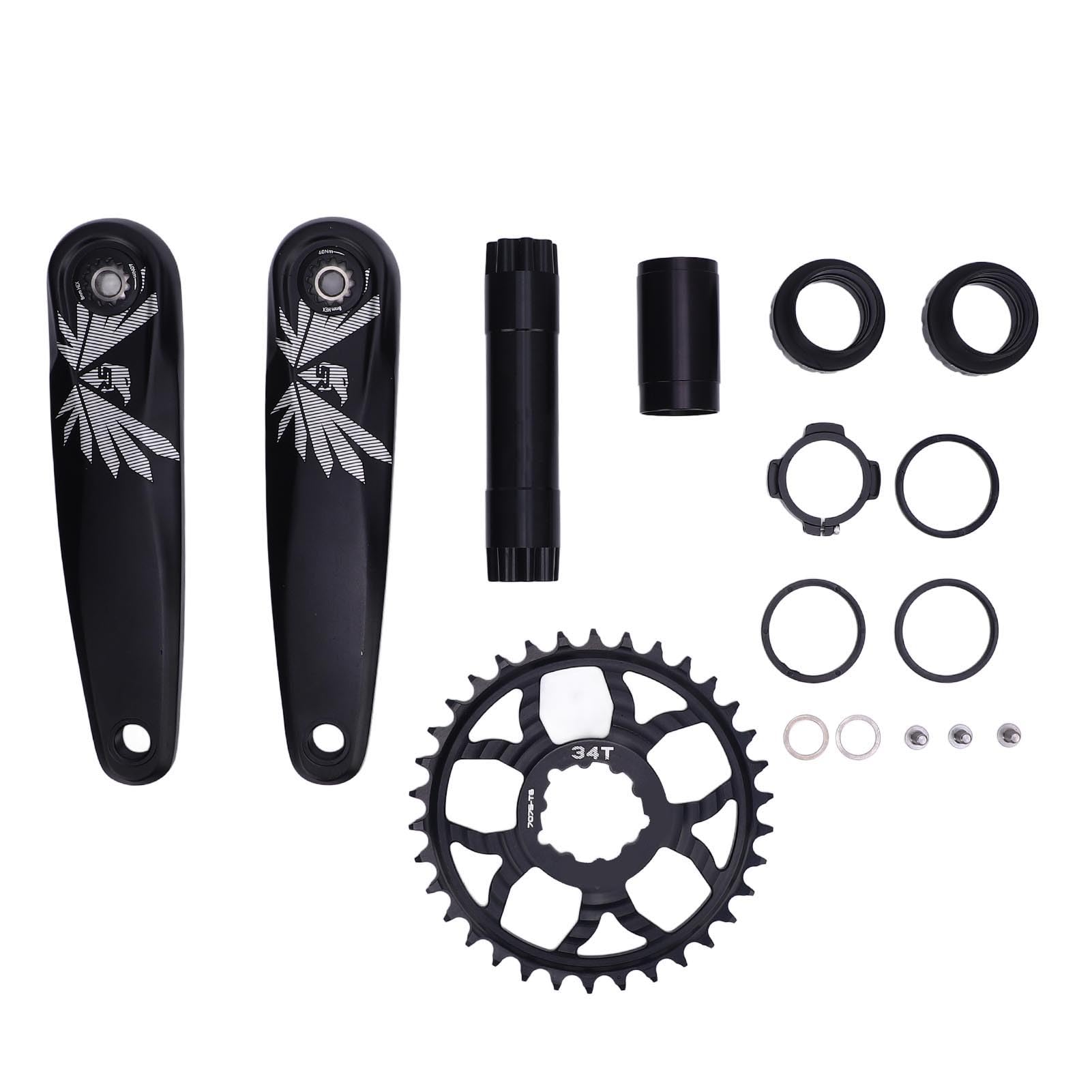 Mechanizm Korbowy do Rowerów Górskich Aluminiowy Zestaw Ramion Korby, Wydrążona Wąska Szeroka Tarcza z Suportem DUB do Zestawu Korb Rowerowych, Lekki Zestaw Tarcz Korby Rowerowej Rowerów