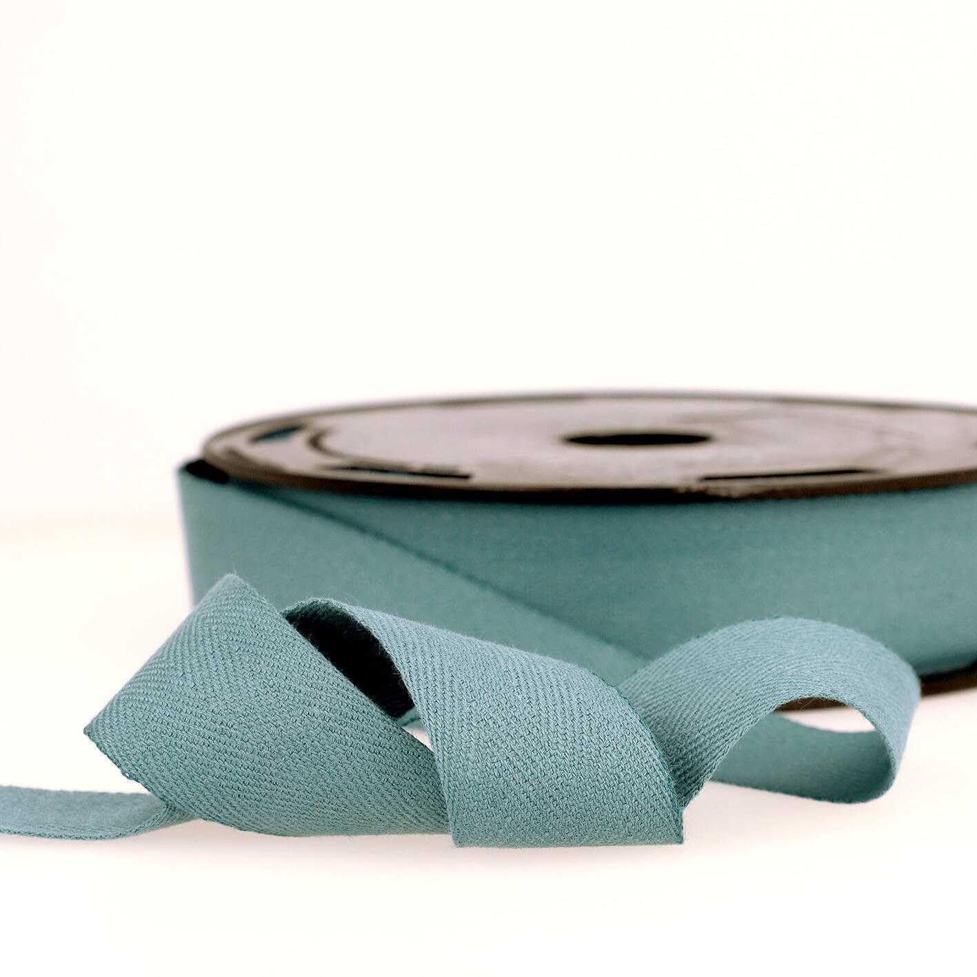 25mm Pure Cotton Herringbone Twill Tape Binding 37 Colours Buy 1 2 4 or 8m+ 675D, 063 Airforce Grey Blue, 2 Metres โ image 1