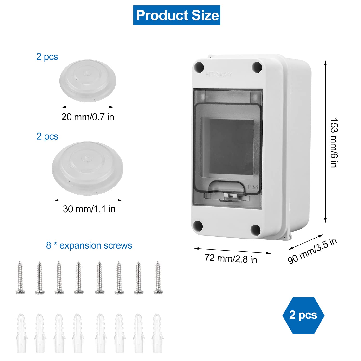 Quadro Elettrico Esterno IP65 - 2 Moduli, Con Connettori, Per Giardino O Industria