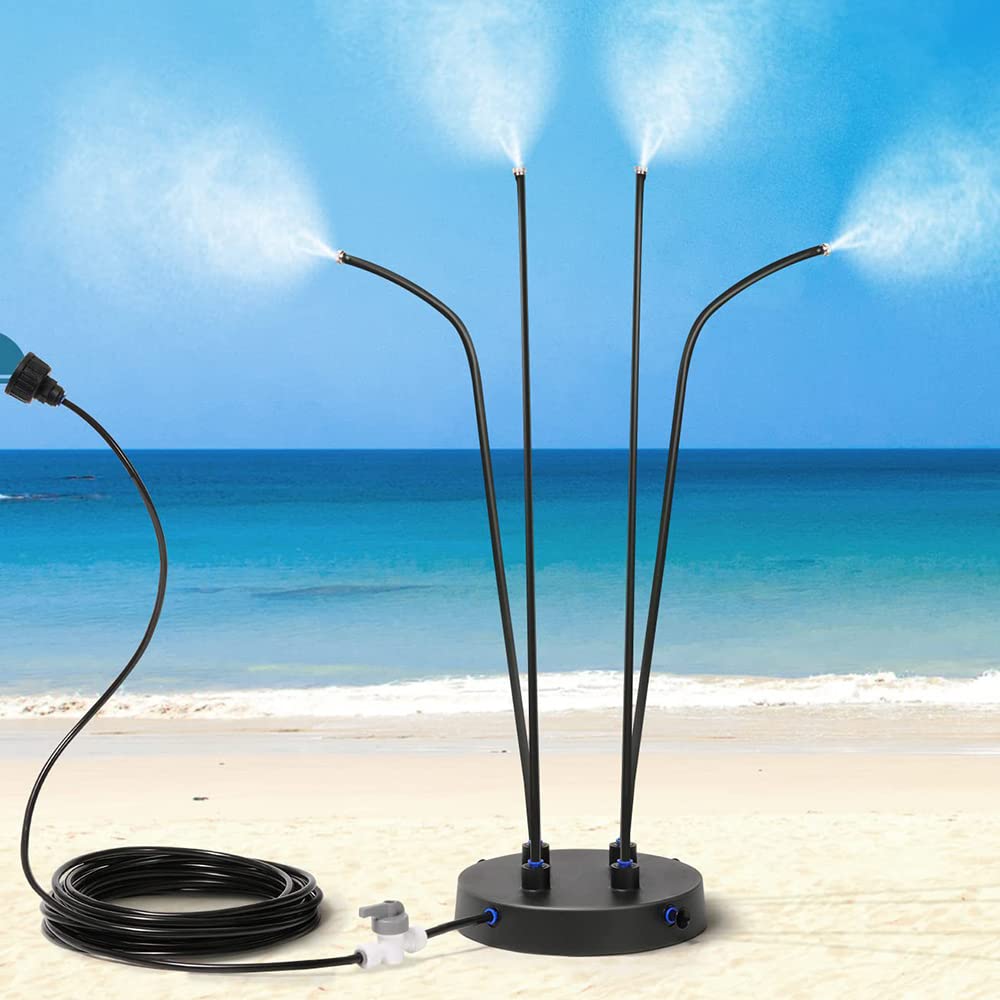 Système De Refroidissement Brumisateur Portable VALINK Avec 4 Arroseurs - Idéal Terrasse, Piscine, Barbecue