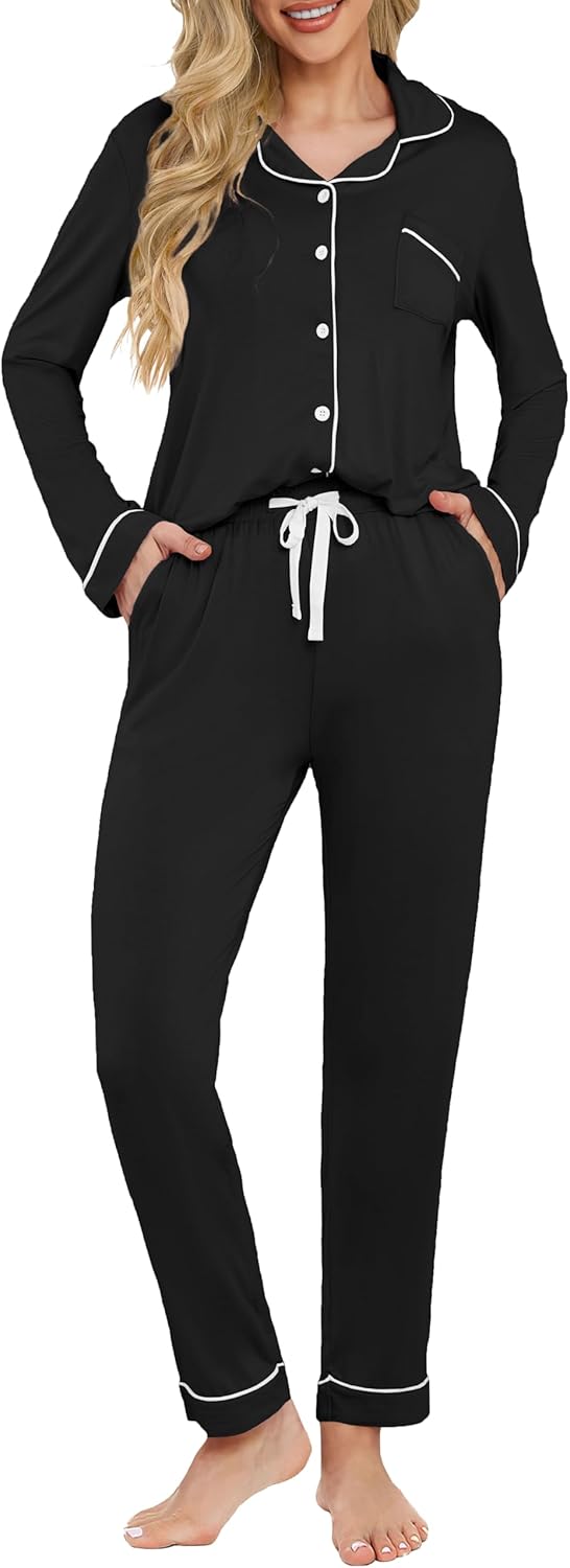 Women's Pajama Sets Long Sleeve Button Down Sleepwear Soft Pjs Lounge Sets for Women 2 Piece - Image 6
